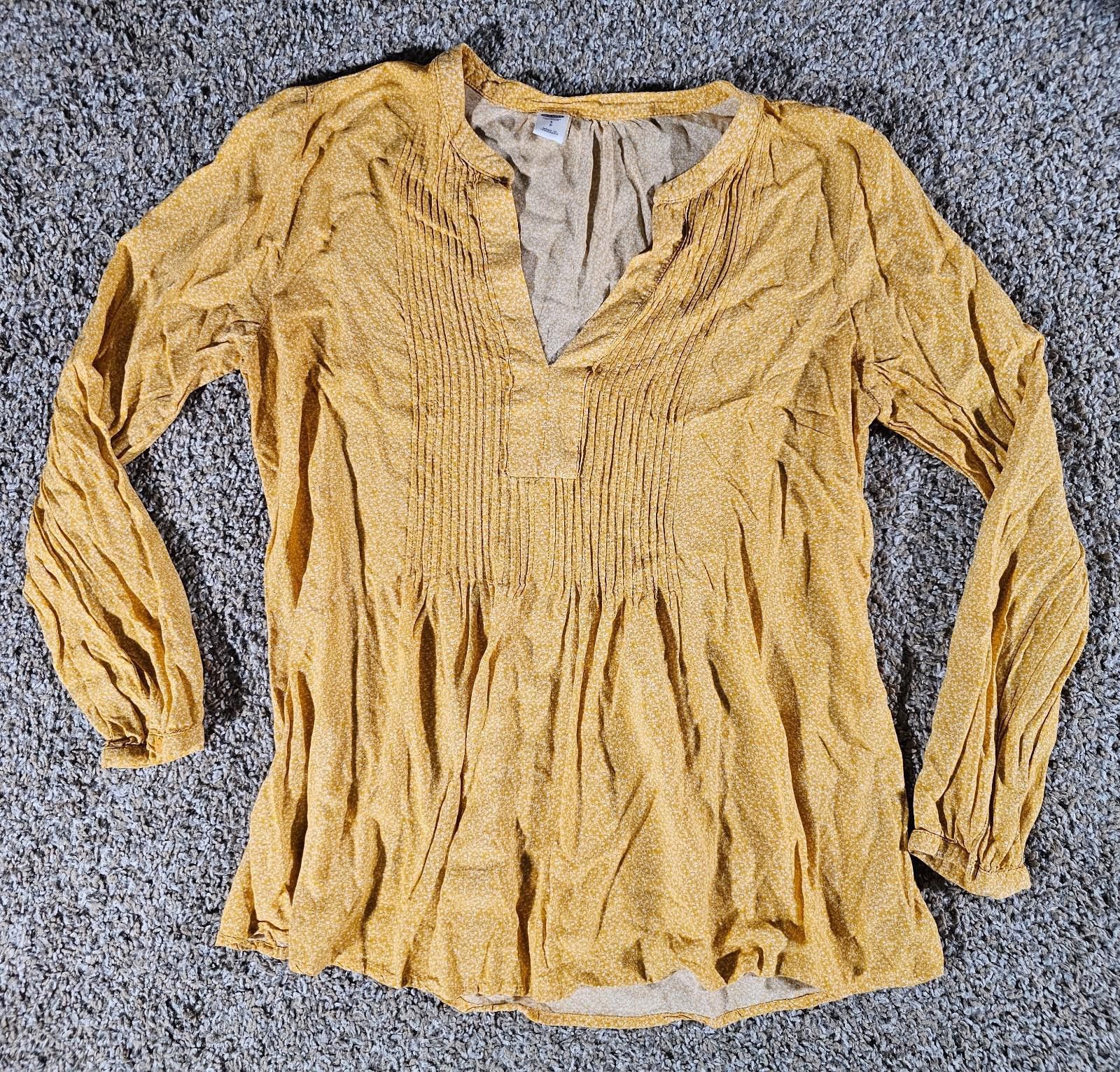 Old Navy Old NAVY Orange Small Vneck Blouse Long Sleeve Size S / US 4 / IT 40 - 1 Thumbnail