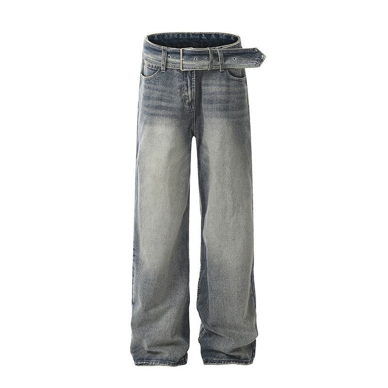 Japanese Brand American retro cleanfit belted wide-leg jeans for men Size US 32 / EU 48 - 1 Thumbnail