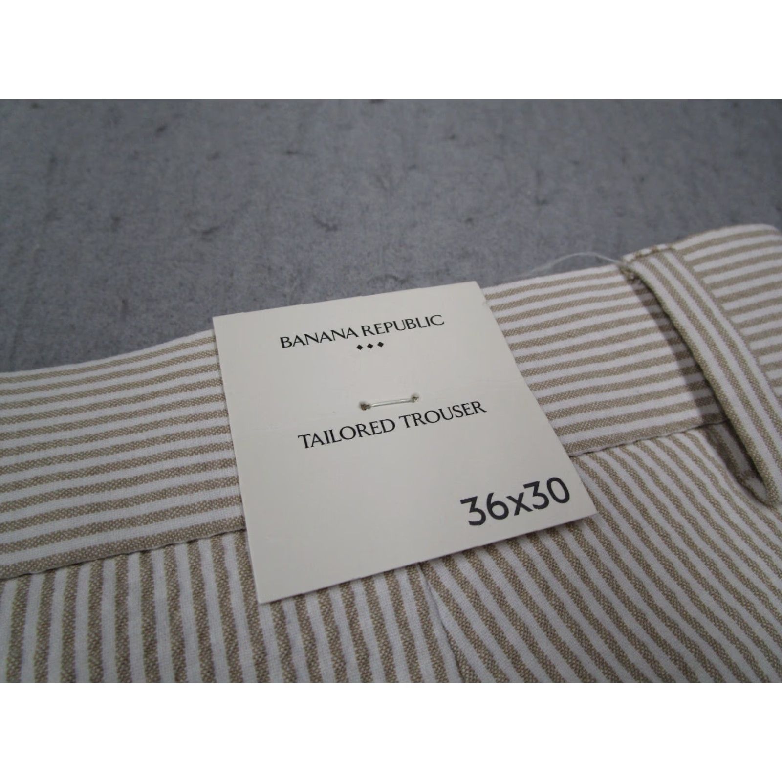 Banana Republic Banana Republic Pants Mens Beige Seersucker Flat Front Tailored Trousers Slim Fit Tapered 36x30 Size US 36 / EU 52 - 6 Thumbnail