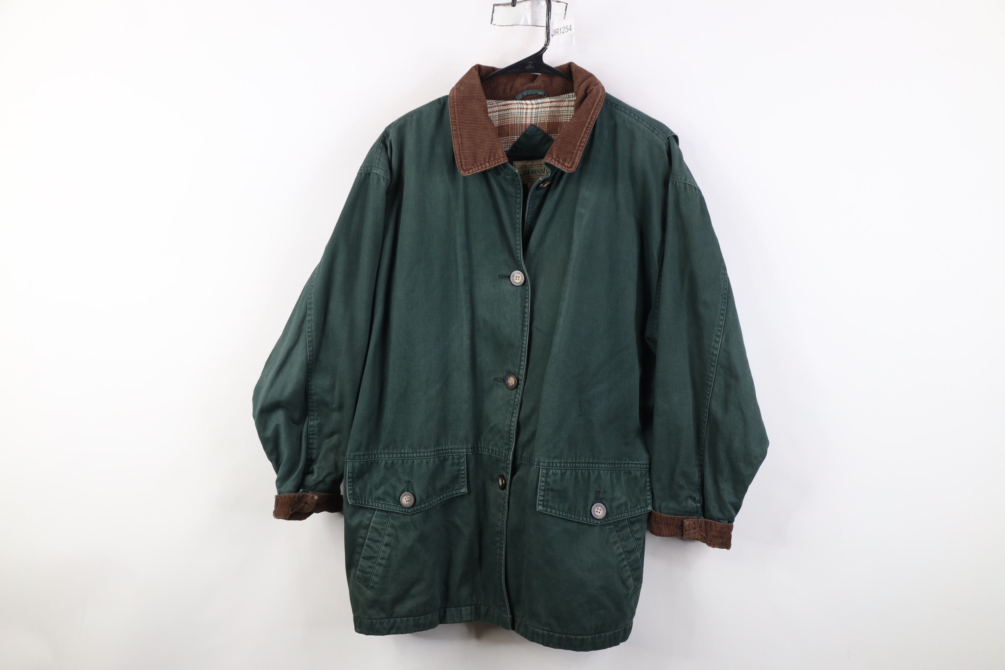 Vintage Vintage 90s Streetwear Flannel Lined Chore Barn Jacket Green Size L / US 10 / IT 46 - 1 Thumbnail