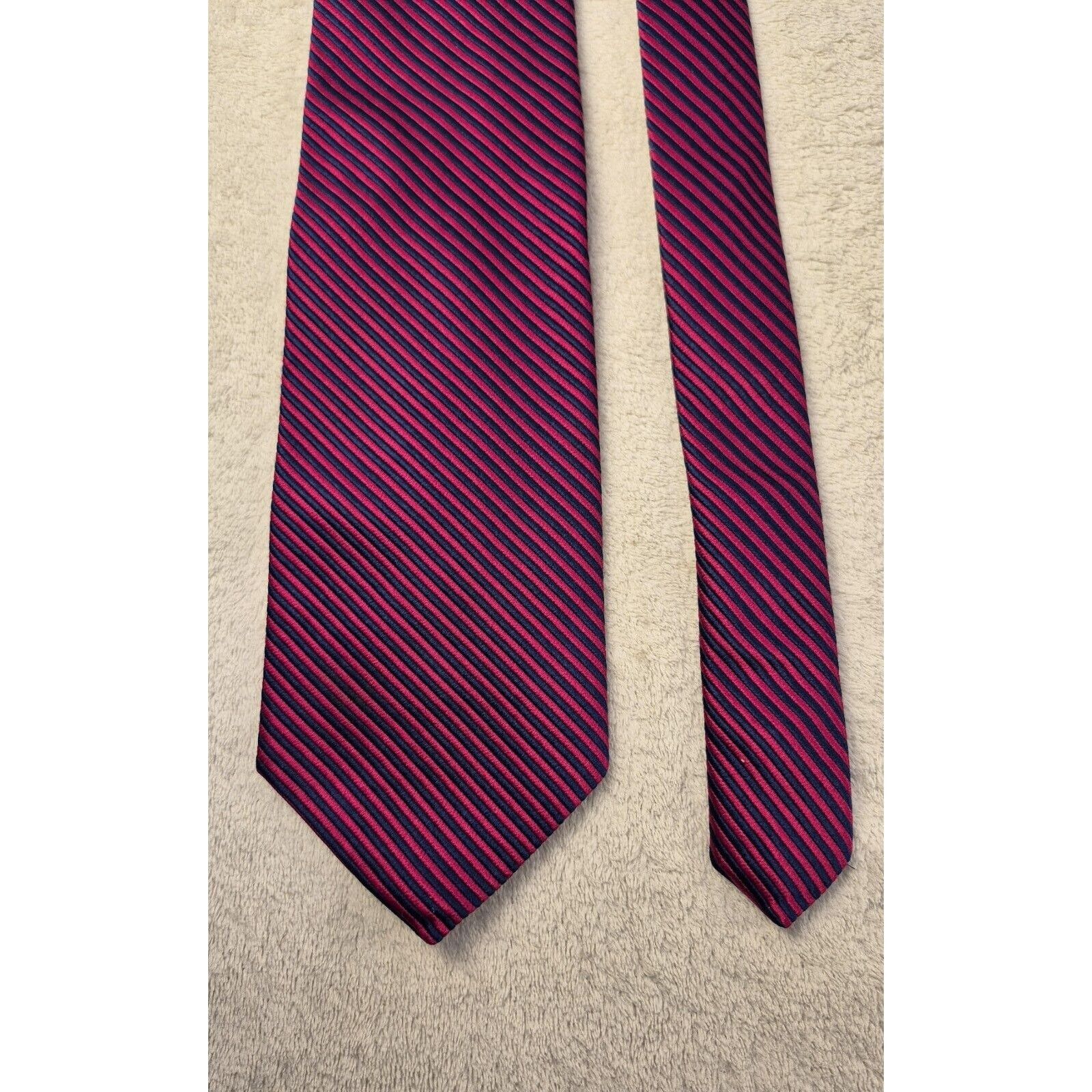 Brooks Brothers Brooks Brothers Makers Repp Silk Tie Burgandy & Navy England Size ONE SIZE - 2 Thumbnail