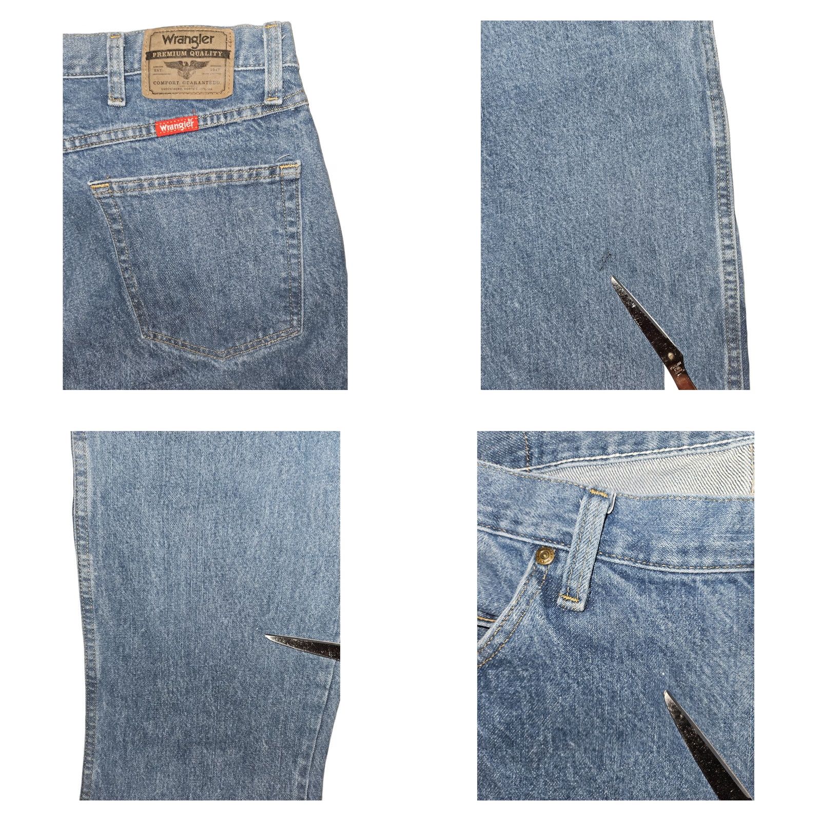 Wrangler Wrangler Jeans Regular Straight Blue Denim Cowboy Western Mens 38x28 Size 38 Inseam 28 Cotton Denim Logo Back Pocket Size US 38 / EU 54 - 8 Thumbnail