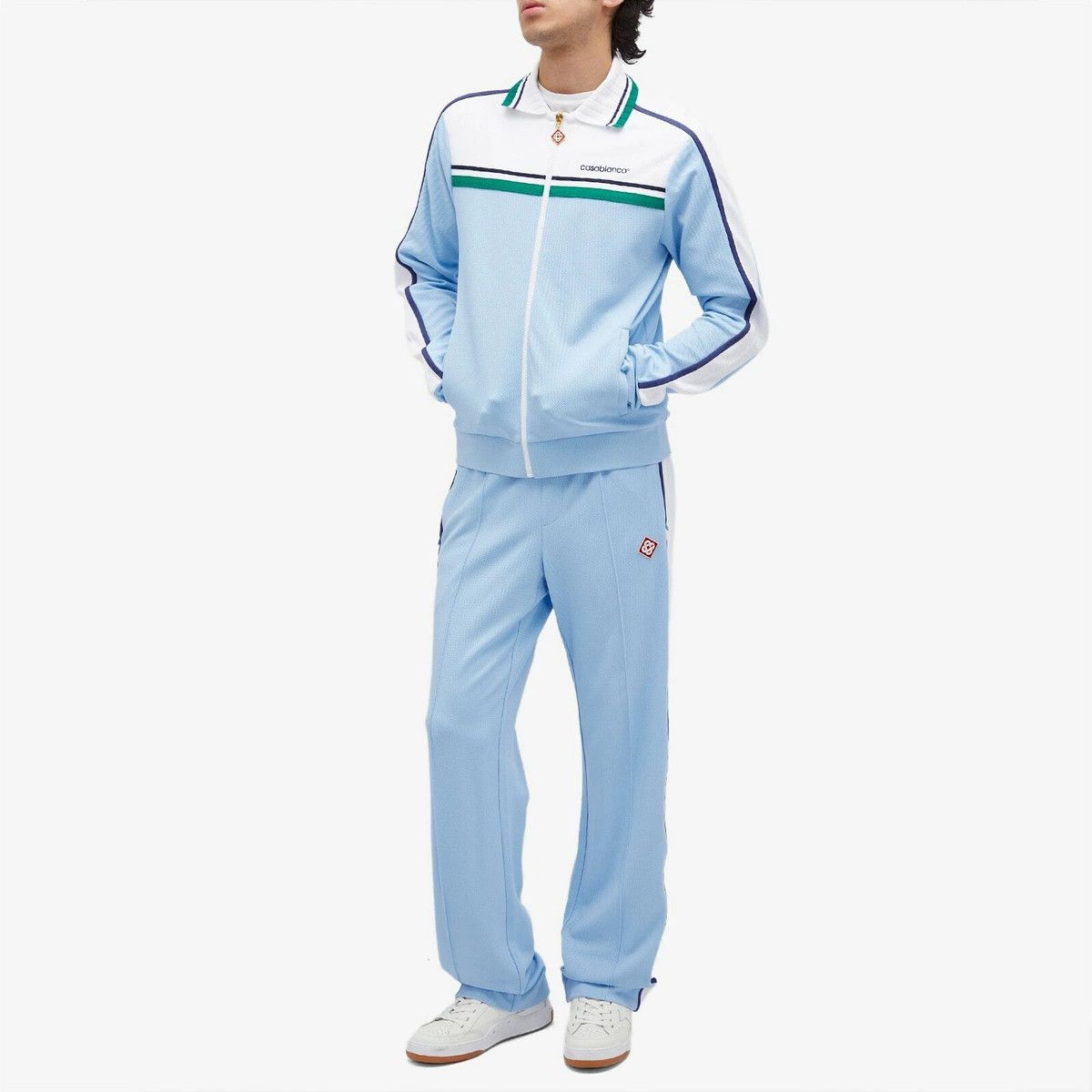 Casablanca o1mle0326 Contrast Yoke Track Jacket in Pale Blue Size US XS / EU 42 / 0 - 5 Thumbnail
