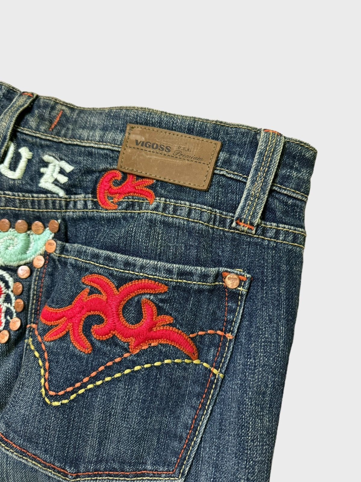 Le Grande Bleu (L.G.B.) × Vintage Vintage VIGOSS Embroidery Design Evisu Inspired Denim Size US 32 / EU 48 - 14 Thumbnail
