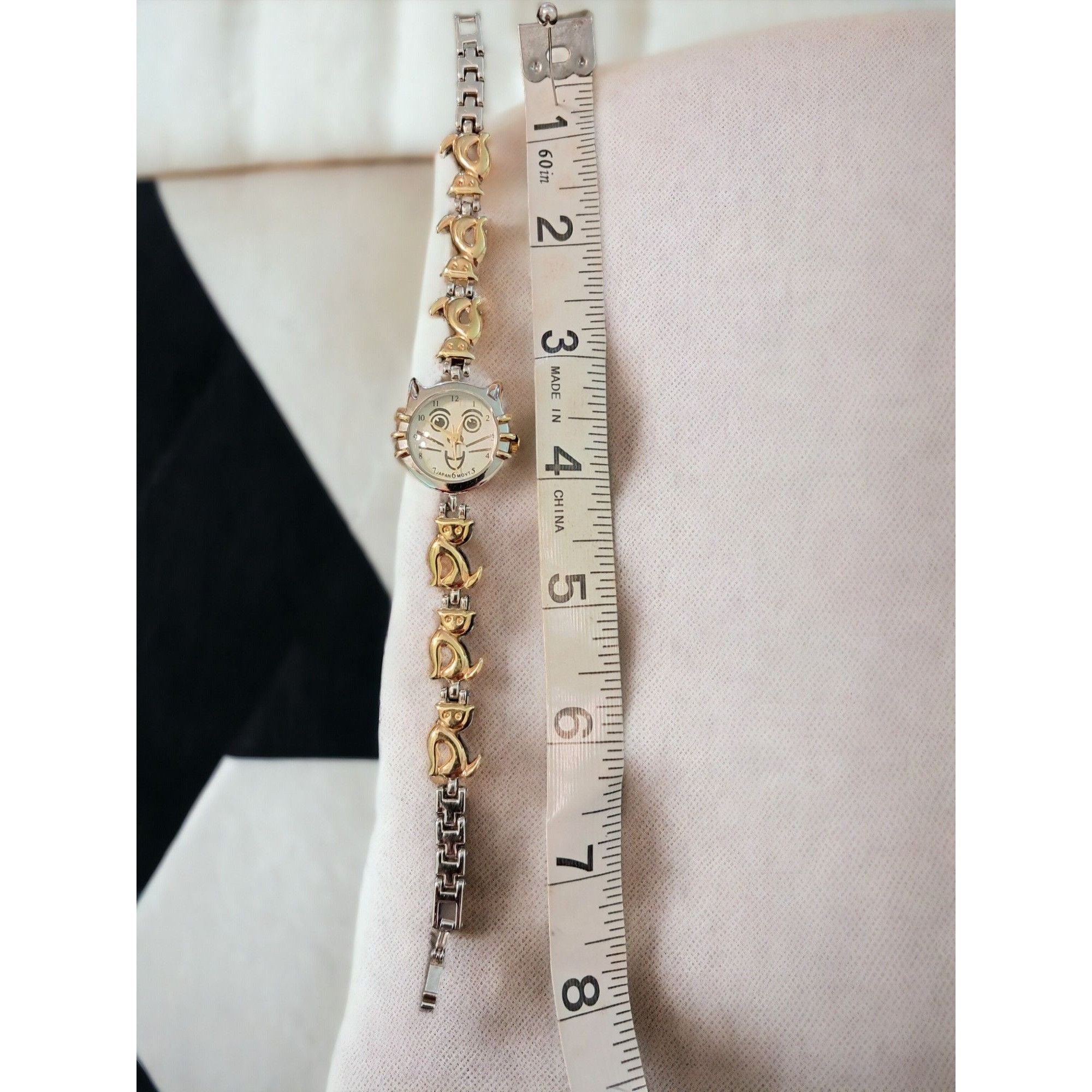 Other Unbranded Cat Lovers Cat Face Silver Gold Watch -Women's Size ONE SIZE - 5 Thumbnail