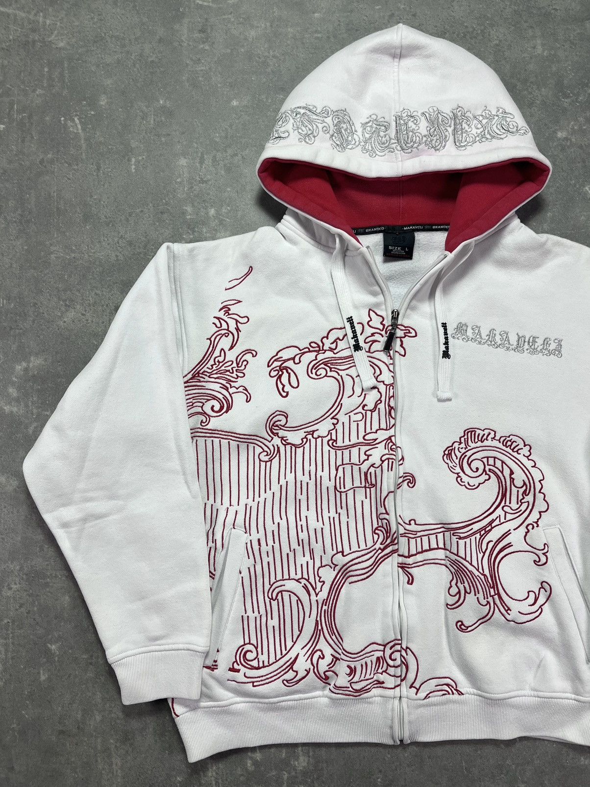 Makaveli Makaveli Wave Embroidered Heavy Zip Hoodie L Japanese Style Size US L / EU 52-54 / 3 - 3 Thumbnail