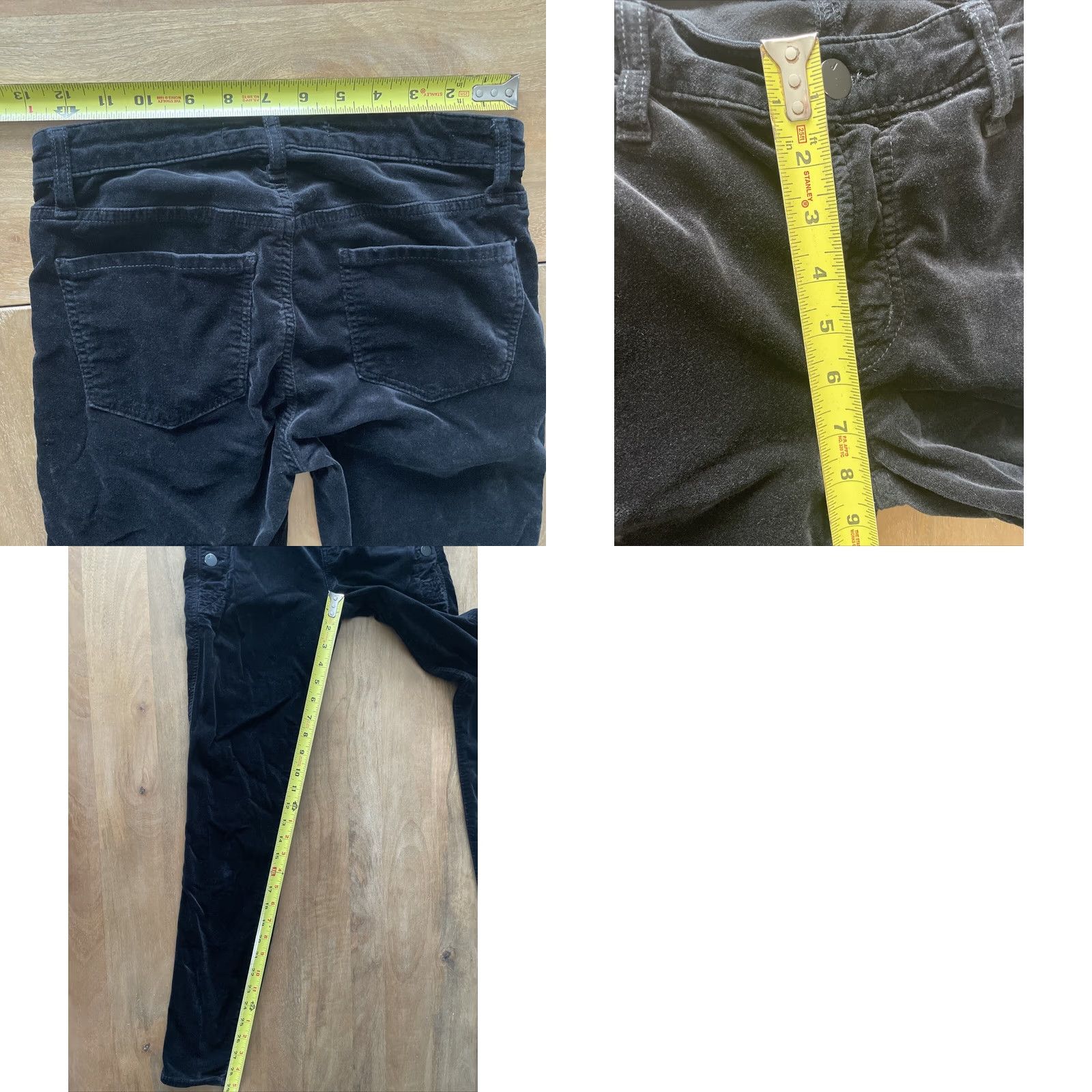 J Brand J. Brand Zion Skinny Jeans Womens 25 Black Velvet Velour Pants ViNTAGE? (No) 26x29? Wait. Sorry. Size 42" / US 20 - 8 Thumbnail