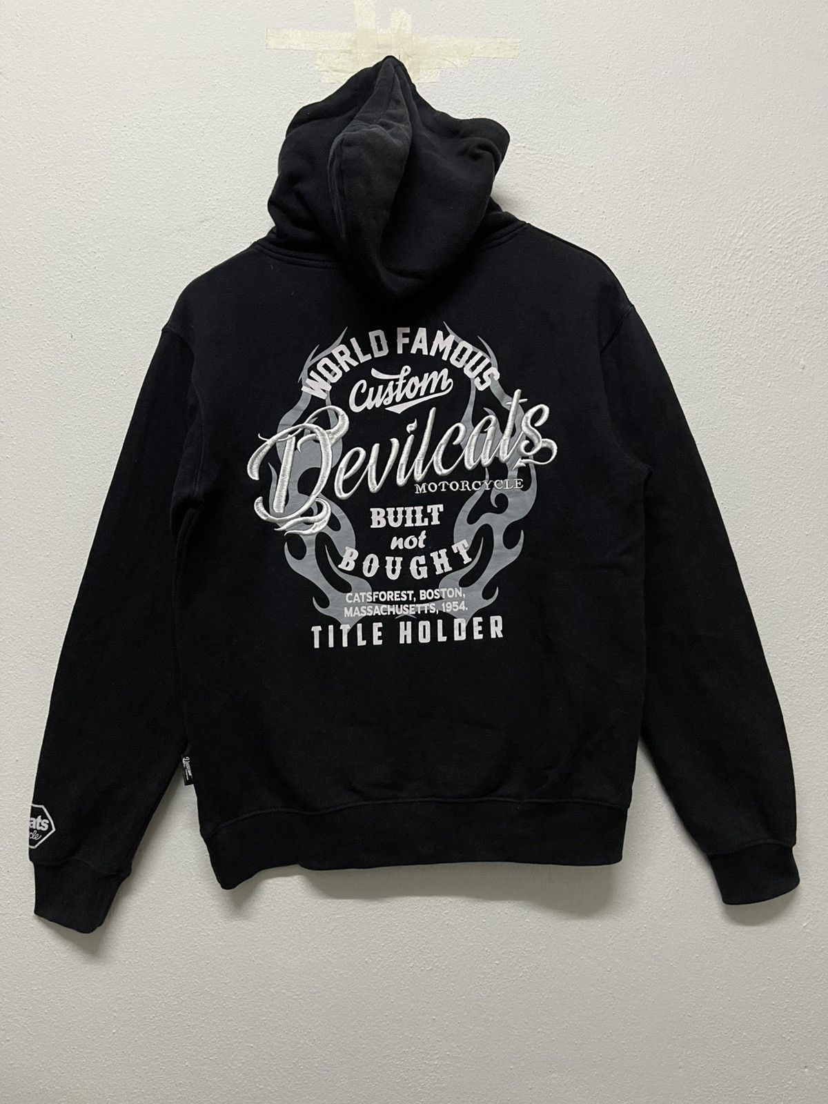 If Six Was Nine 2000s DEVILCATS BLACK MOTORCYCLE PULLOVER HOODIE Size US M / EU 48-50 / 2 - 1 Thumbnail