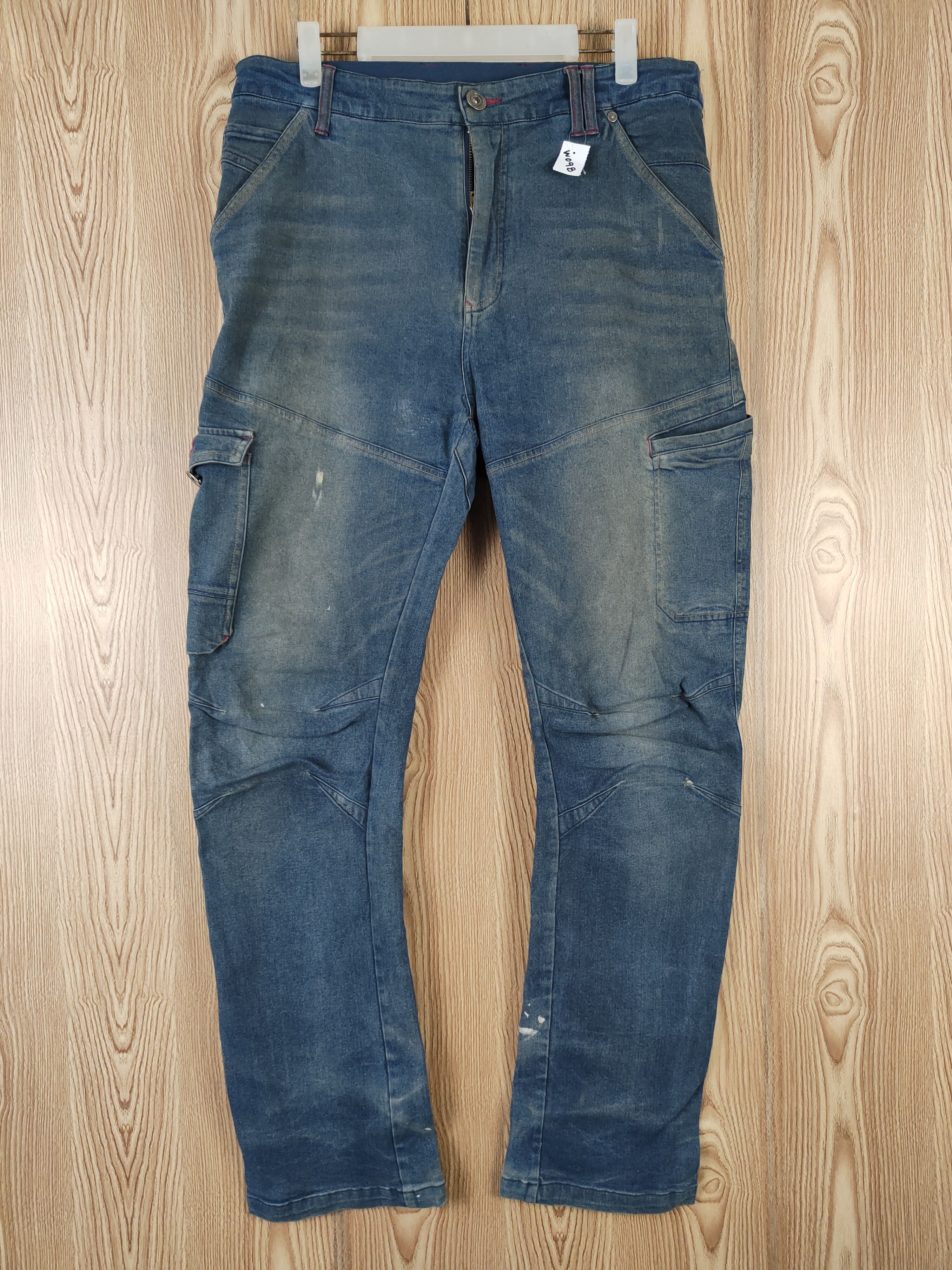 Japanese Brand FieldCore Blue Distressed Ripped Jeans #W098 Size US 34 / EU 50 - 1 Thumbnail