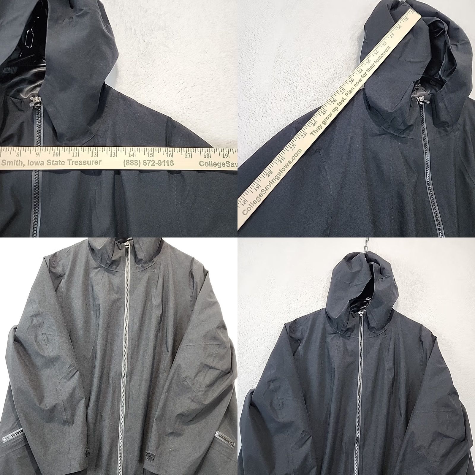 Lands' End Lands' End Womens Plus Size 1X Black Water Resistant Outdoor Hooded Jacket F25040 Size XL / US 12-14 / IT 48-50 - 8 Thumbnail