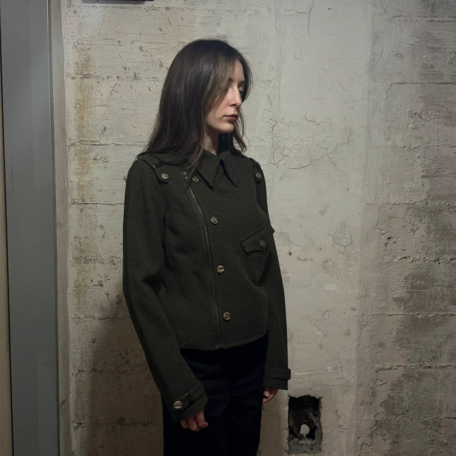 Diesel Diesel military cropped asymmetrical zip buttons wool jacket Size S / US 4 / IT 40 - 6 Thumbnail