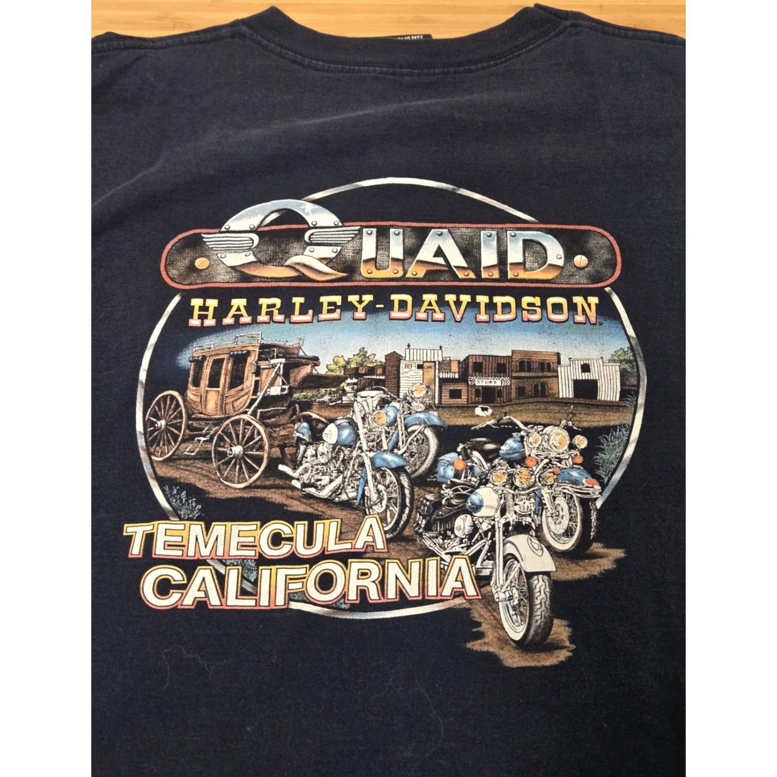 Harley Davidson VINTAGE Harley-Davidson Shirt Mens XL Long Sleeve Blue California USA Motorcycle Logo Graphic Print Pockets Crew Neck Size US XL / EU 56 / 4 - 6 Thumbnail