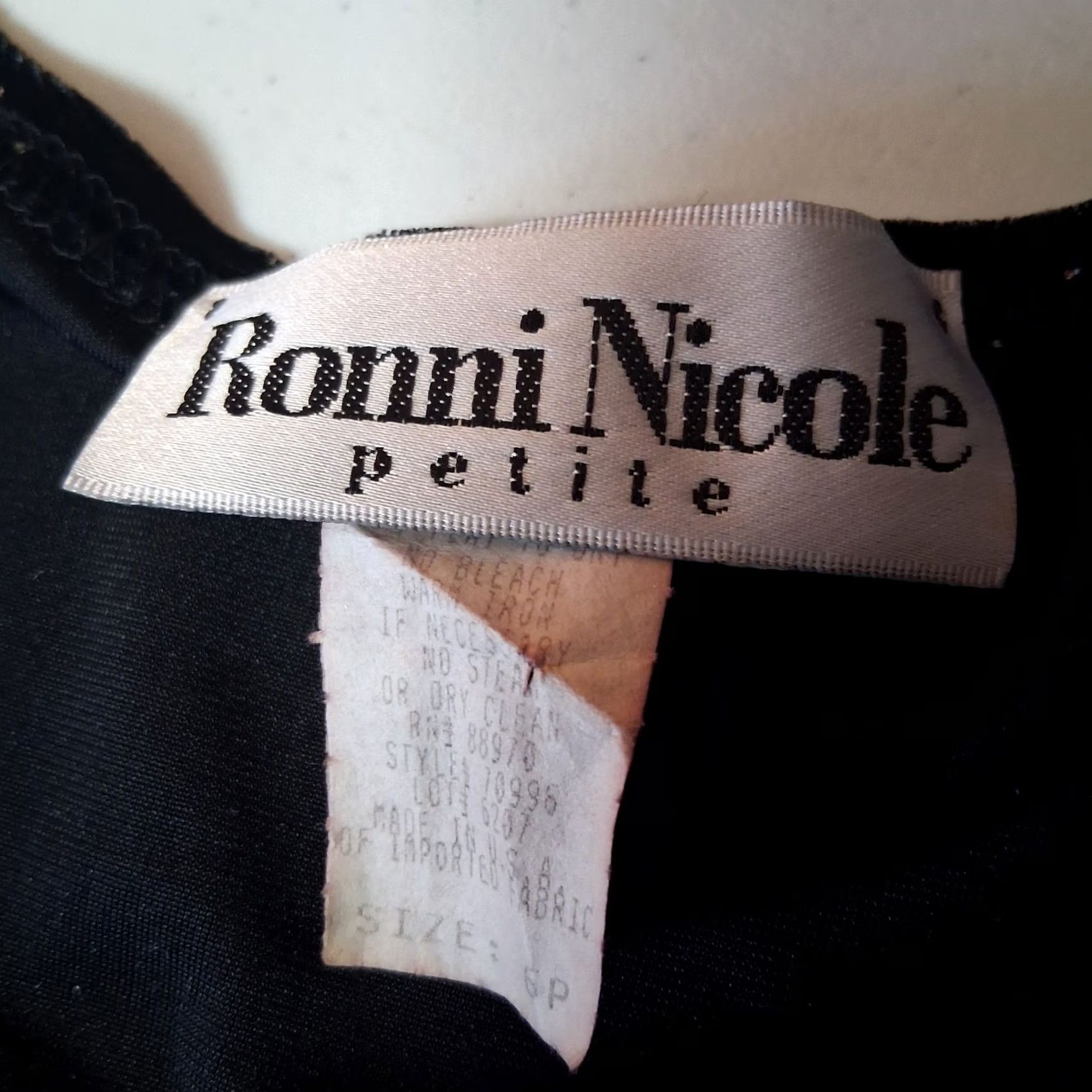Velour VINTAGE Ronni Nicole Maxi Dress 6P Black Velour Rainbow Glitter Whimsical 90s Party Cocktail Wedding Womens Girls Size M / US 6-8 / IT 42-44 - 7 Thumbnail