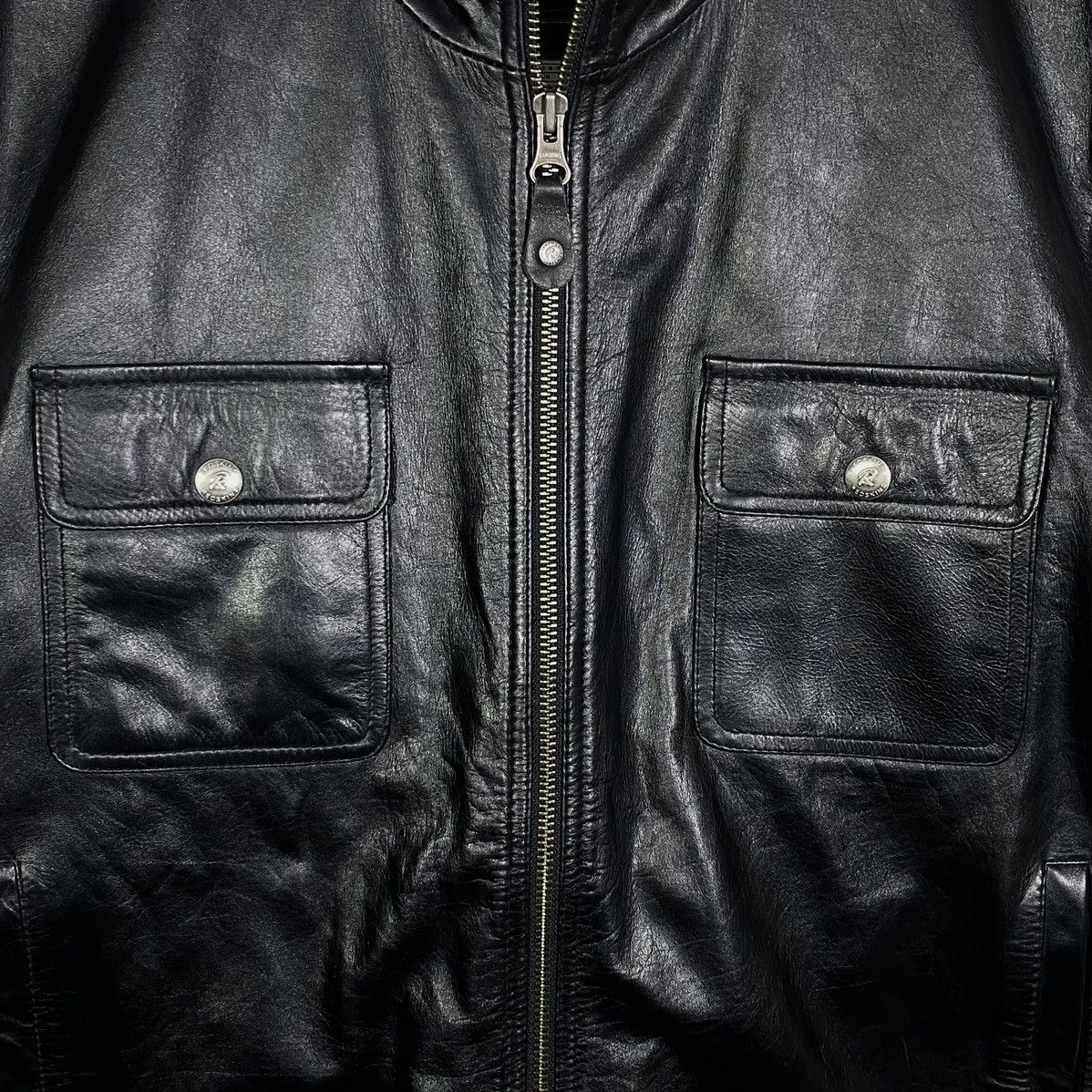 Vintage Blouson En Cuir Noir Vintage Redskins Size US L / EU 52-54 / 3 - 4 Thumbnail