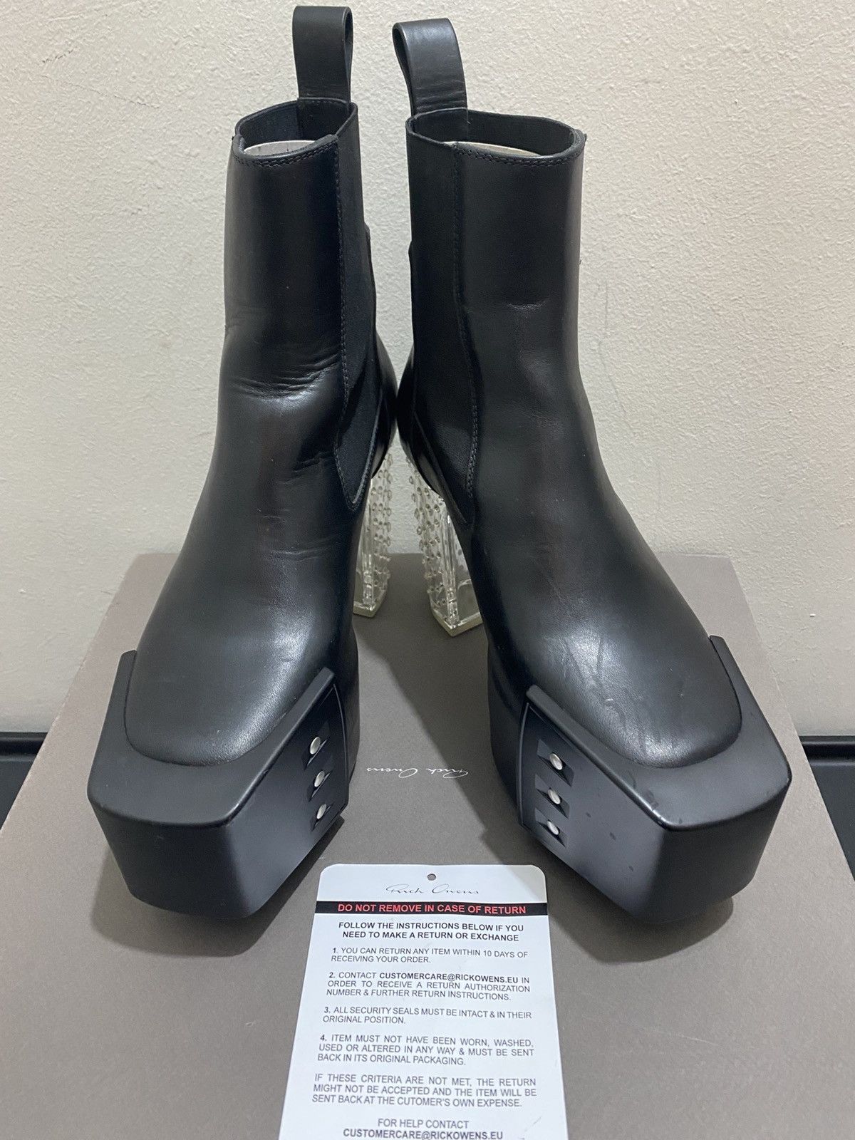 Rick Owens RICK OWENS LEATHER BOOTS Size US 7 / IT 37 - 9 Thumbnail