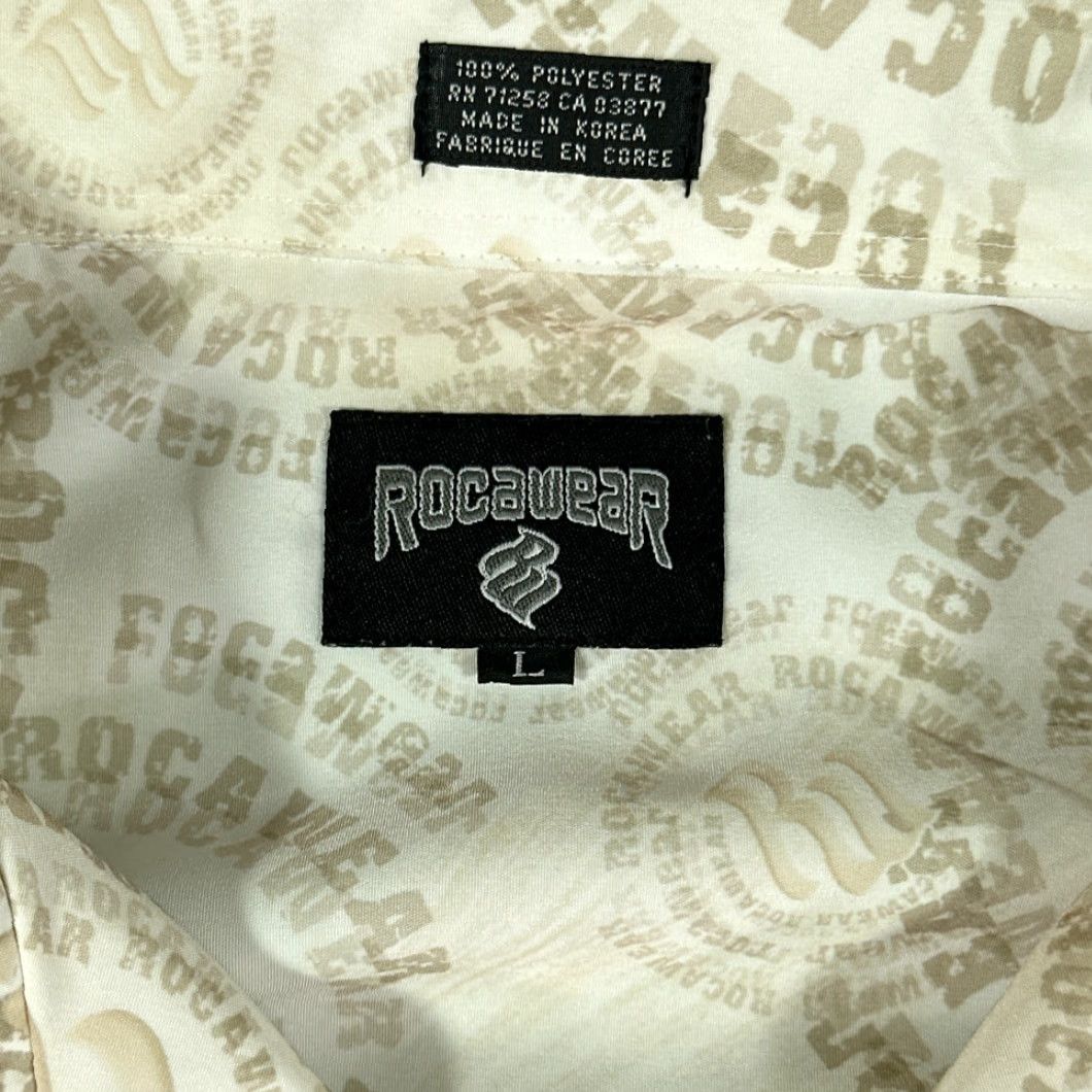 Rocawear VINTAGE Rocawear Shirt XL Adult White Spell Out Club Hip Hop Poly Y2K Size US XL / EU 56 / 4 - 4 Thumbnail