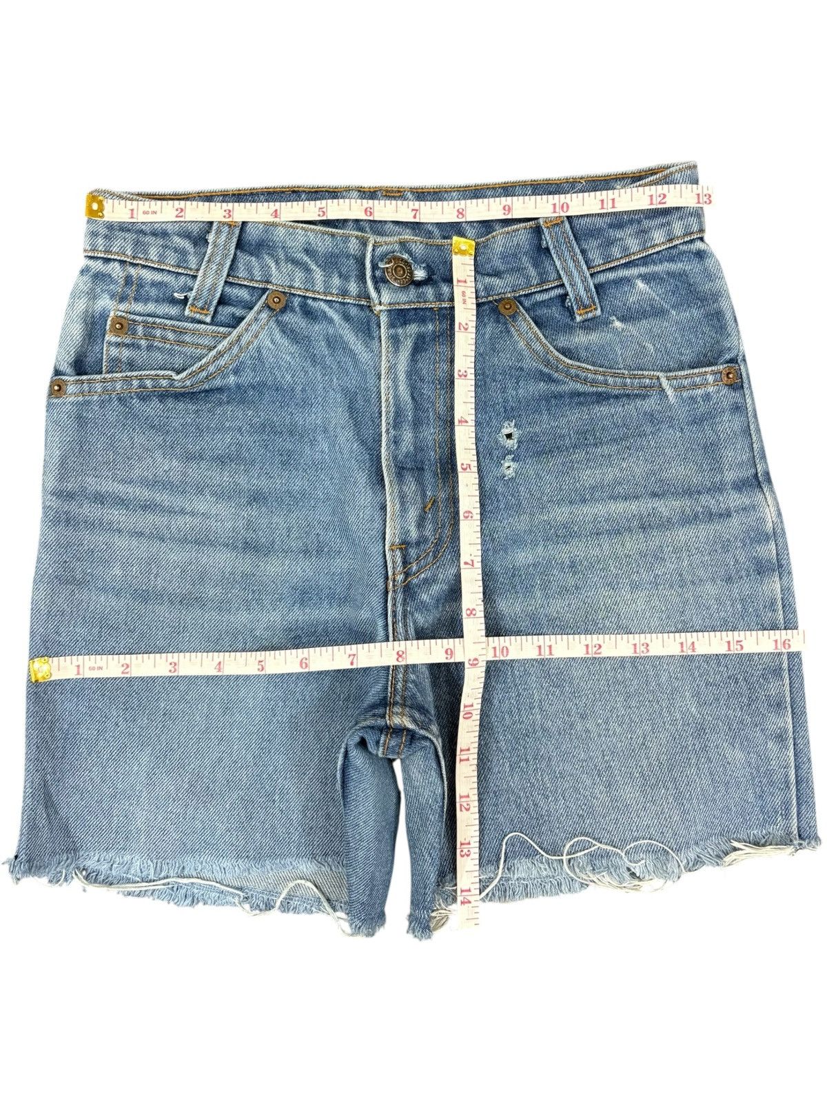 Levi's Vintage 70s Levis 718 Student Orange Tab Shorts Jeans Size US 26 / EU 42 - 9 Thumbnail