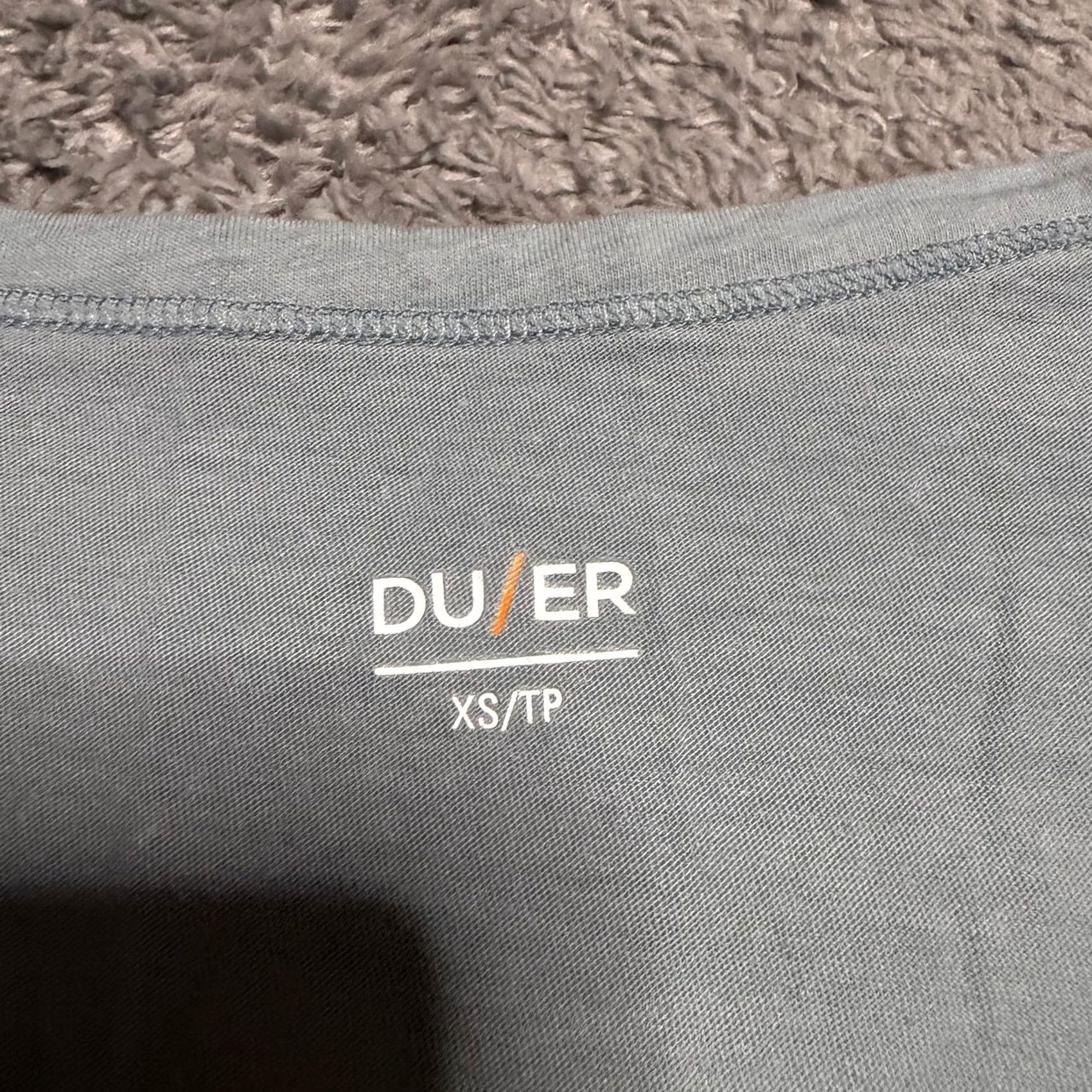 Vintage DU/ER DUER Shirt XS Blue Everyday Summer Casual Cotton V Neck Womens Size XS / US 0-2 / IT 36-38 - 6 Thumbnail