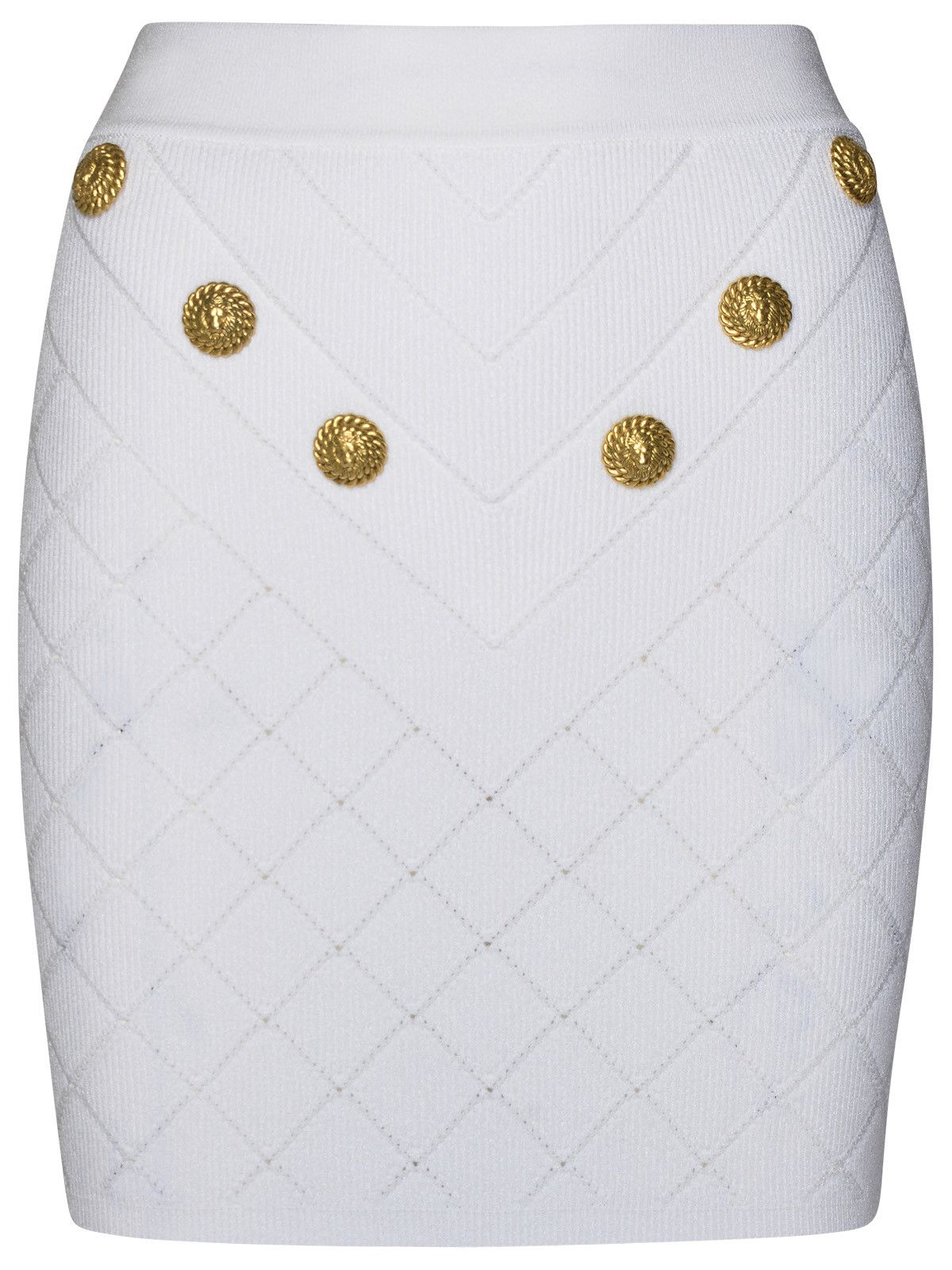 【関税＆送料込み】Balmain White Cotton Blend Miniskirt Balmain BALMAIN White Cotton Blend Miniskirt | Grailed