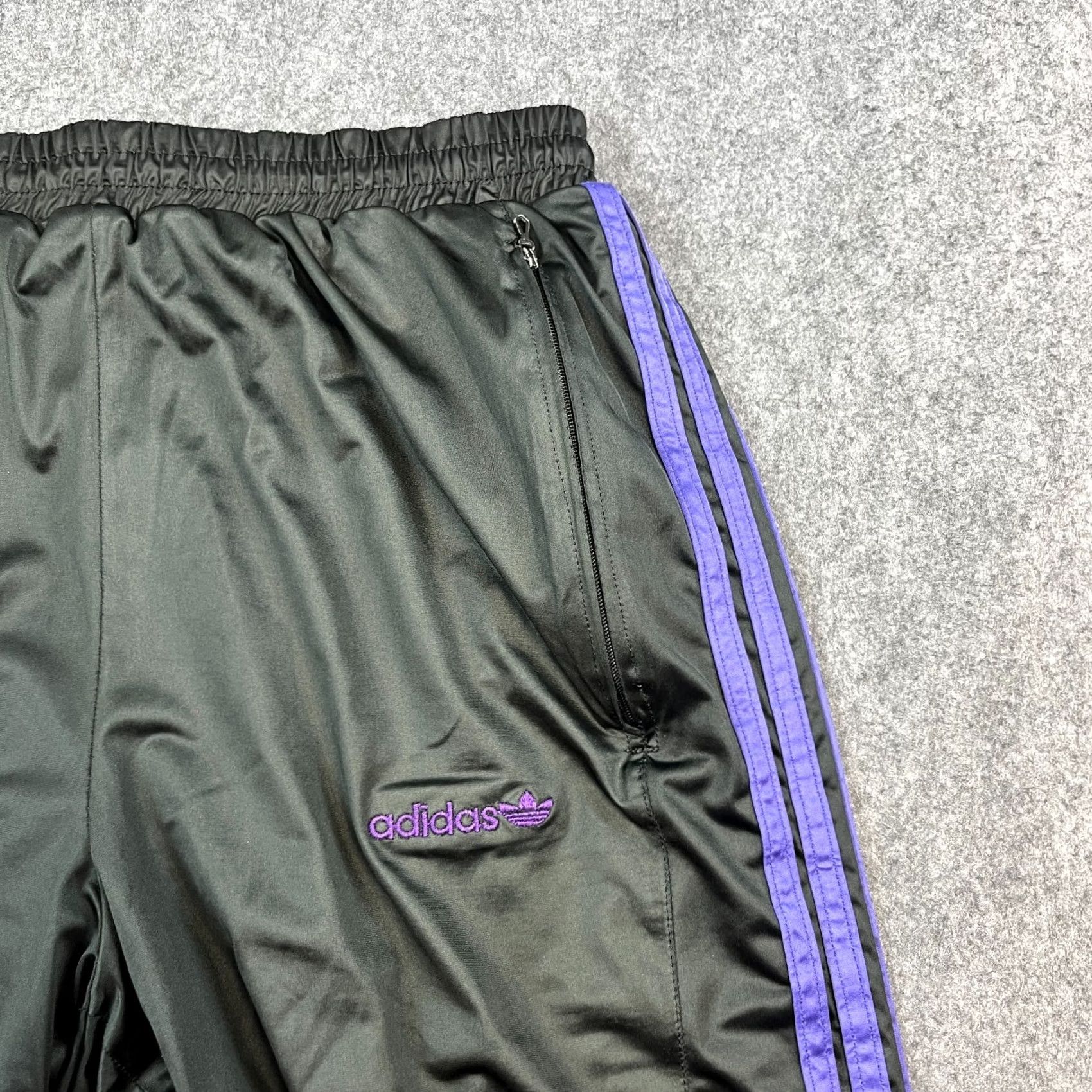 Adidas Vintage Adidas Mens Tracksuit Bottoms Pants Sweat Joggers S Black Retro Festival Size 36R - 7 Thumbnail