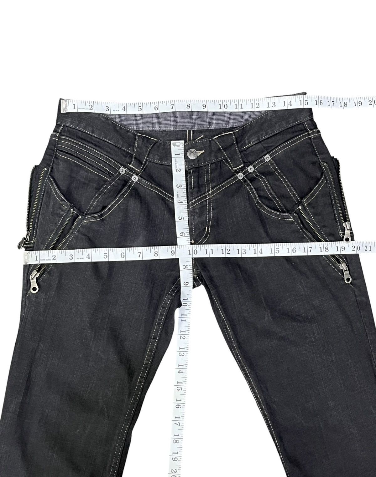 PPFM Vintage PPFM Multi Zipper Super Slim Low Rise Grunge Denim Size US 30 / EU 46 - 14 Thumbnail