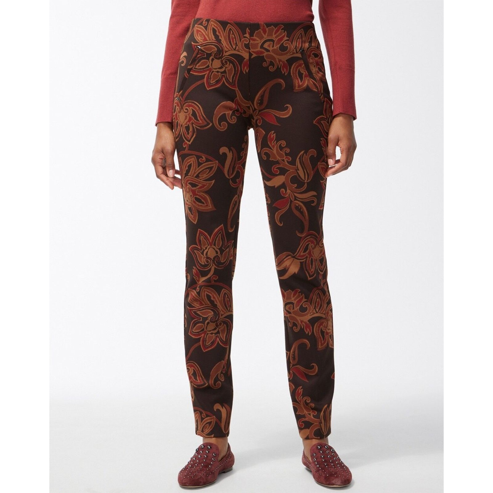 Chicos CHICO's Petite Sz 1.5 10P Juliet Ponte Floral Ankle Pants Size 32" / US 10 / IT 46 - 1 Thumbnail