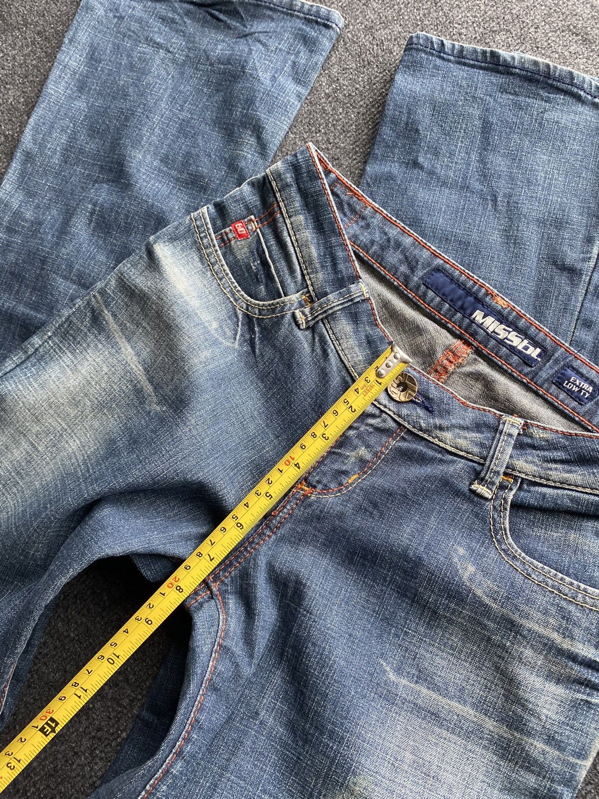 Miss Sixty 🔥Miss Sixty Sexy Extra Low Ty flared blue jeans goth emo y2k Size 28" / US 6 / IT 42 - 8 Thumbnail