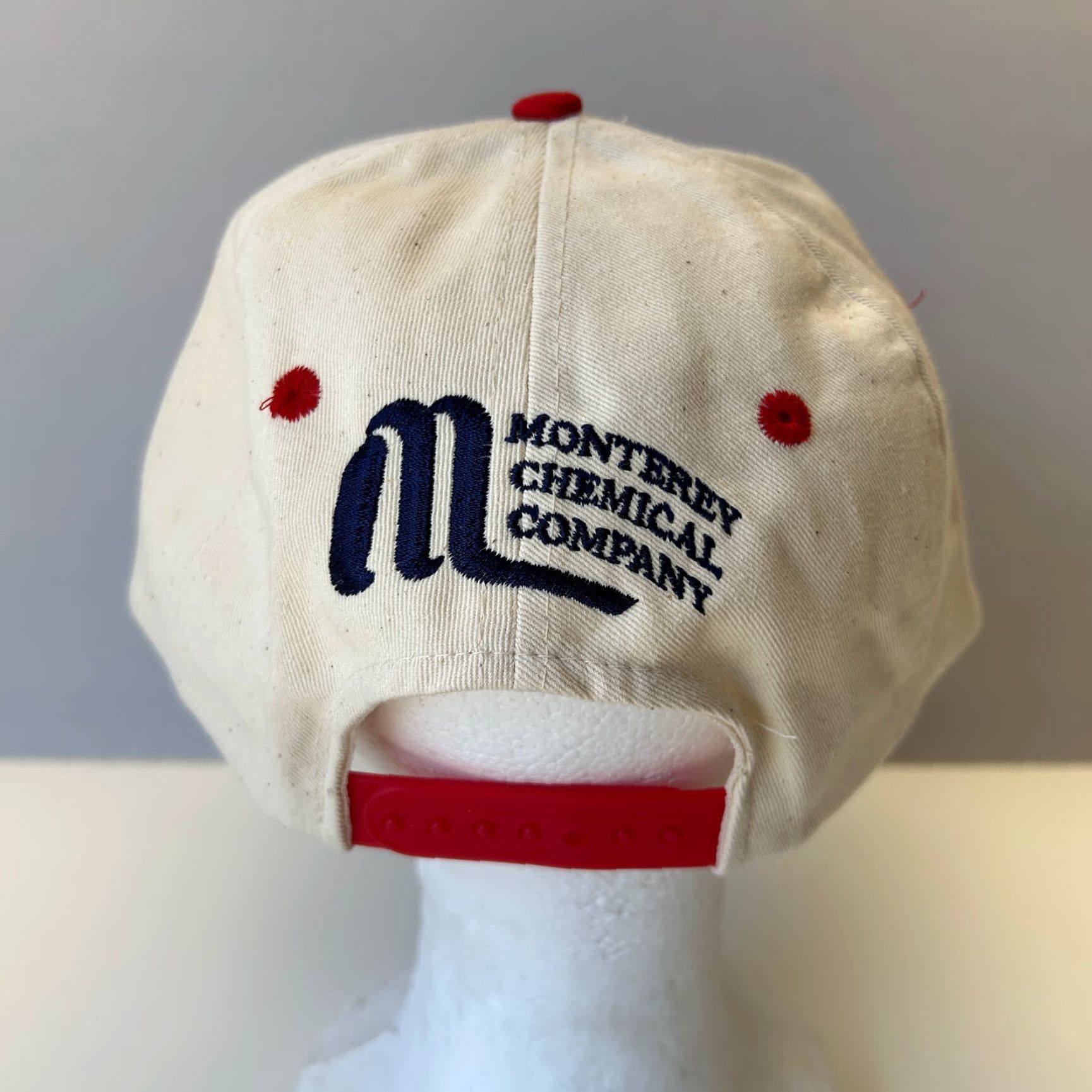 Vintage VINTAGE KC COLLECTIONS Monterey Chemical Company Snapback Hat Beige Twill Baseball Cap Unisex Adults One Size Men Women Hats Size ONE SIZE - 3 Thumbnail