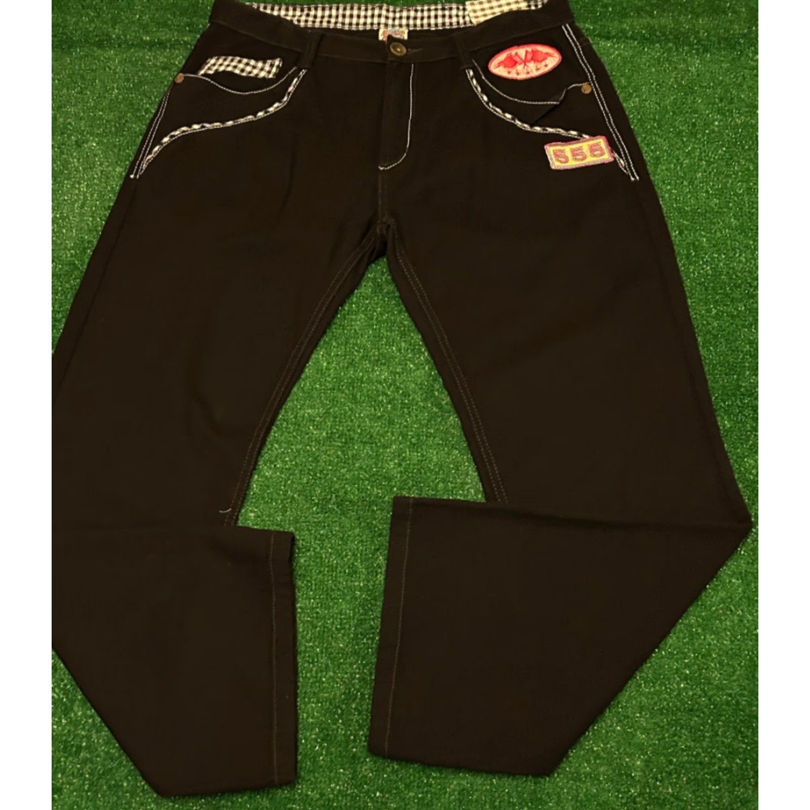 Vintage VINTAGE Miskeen Jeans Baggy Grunge Skater Y2K 38 Black Embroidered Mens Style Wide-Leg 32 Inseam Size US 38 / EU 54 - 2 Thumbnail