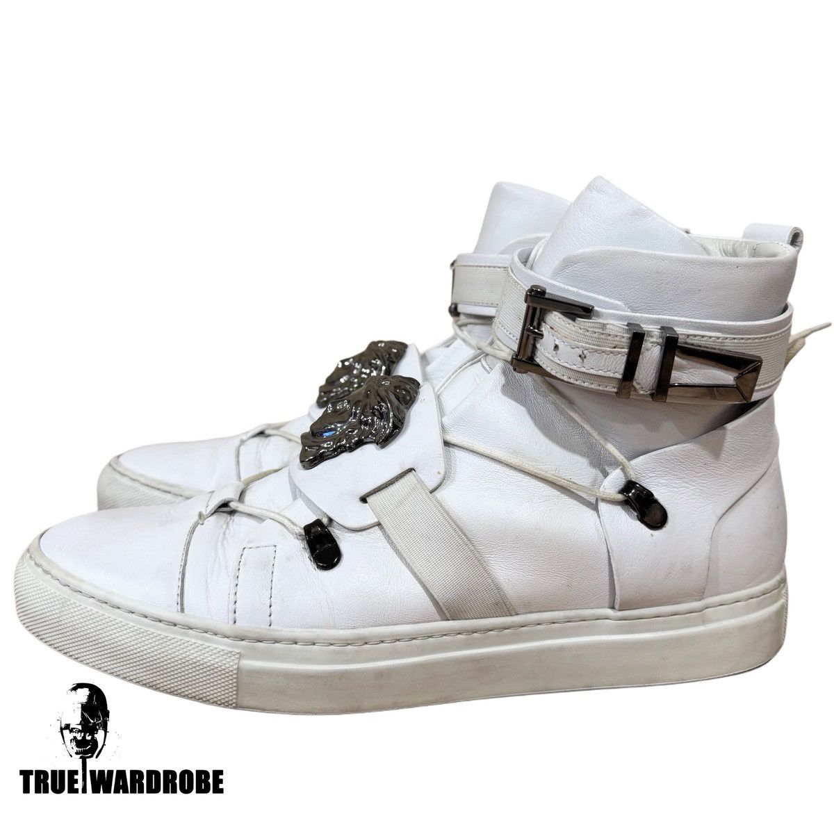 Versace 2015 Versace Palazzo Medusa Buckle Strap High Top White Size US 9 / EU 42 - 3 Thumbnail