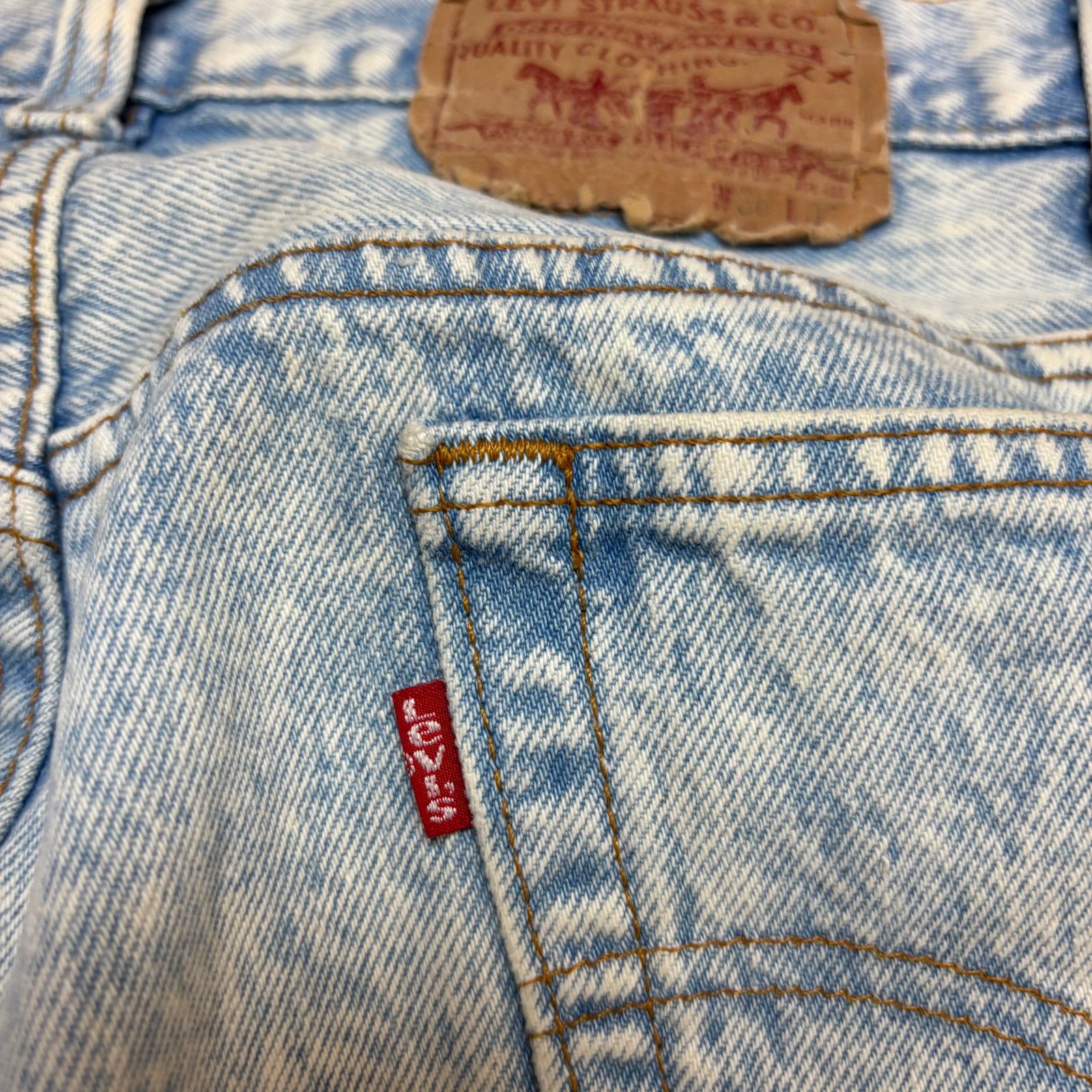 Levi's × Vintage VTG 80s Levi's 501 Straight Acid Wash Jeans 36x32 (34x27.5) Size US 34 / EU 50 - 6 Thumbnail