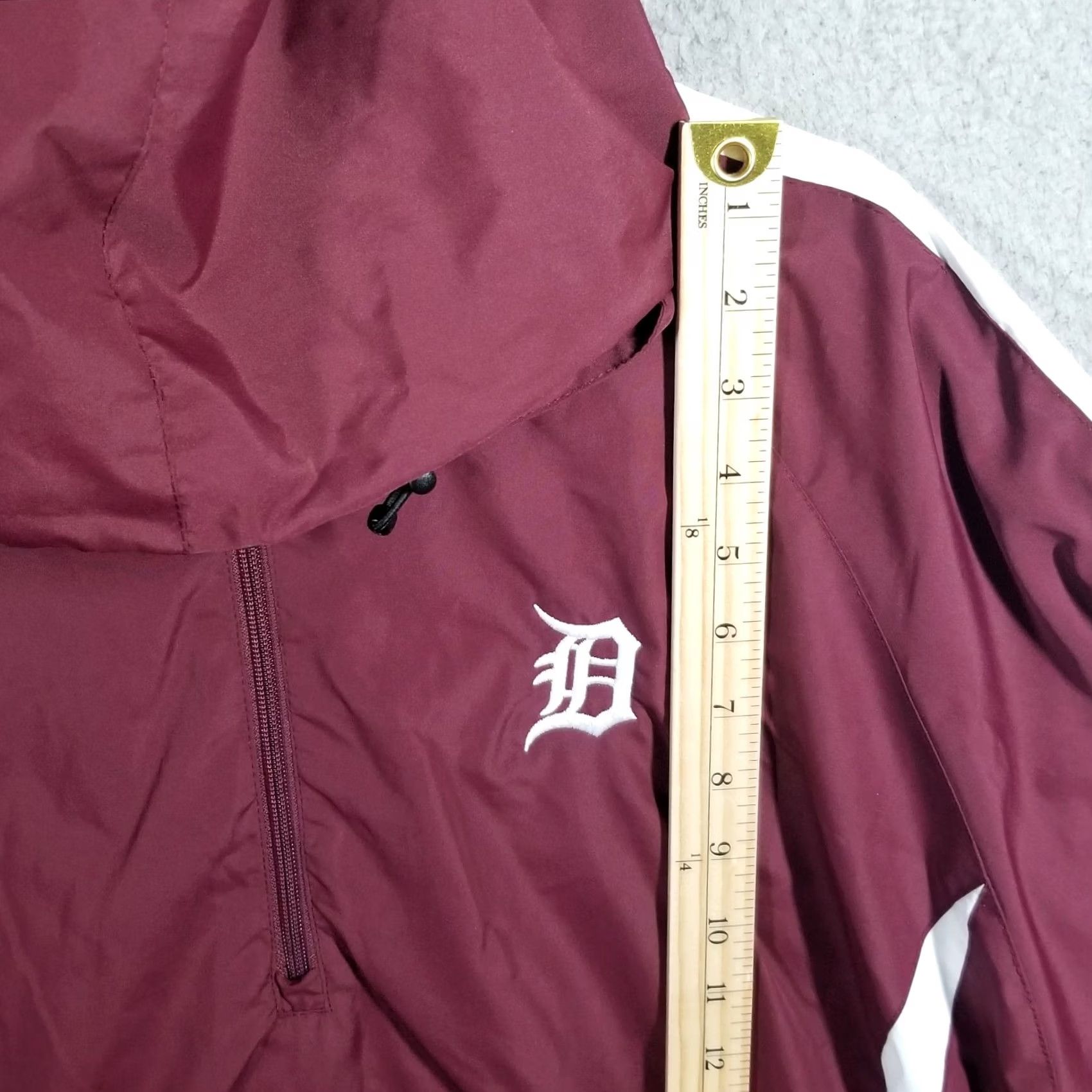 Vintage Detroit Tigers Jacket Sport-Tek Men's 3XL Hooded Full Zip Raglan Windshirt Maroon MLB Coat Jacket Size US XXL / EU 58 / 5 - 4 Thumbnail