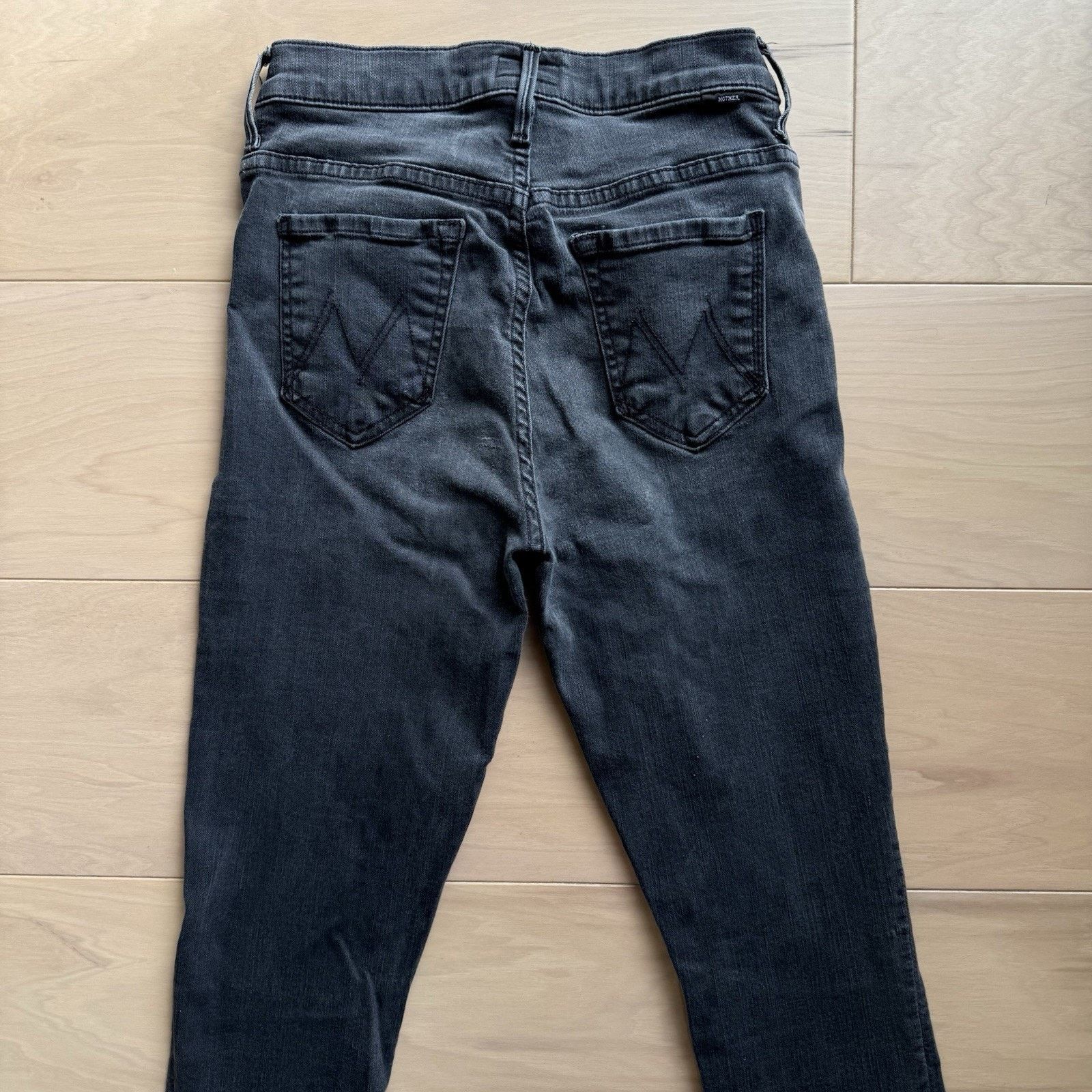 MOTHER Mother The Stunner Zip Jeans Women's 24 Black Fray Glam Size 24" / US 00 / IT 34 - 8 Thumbnail