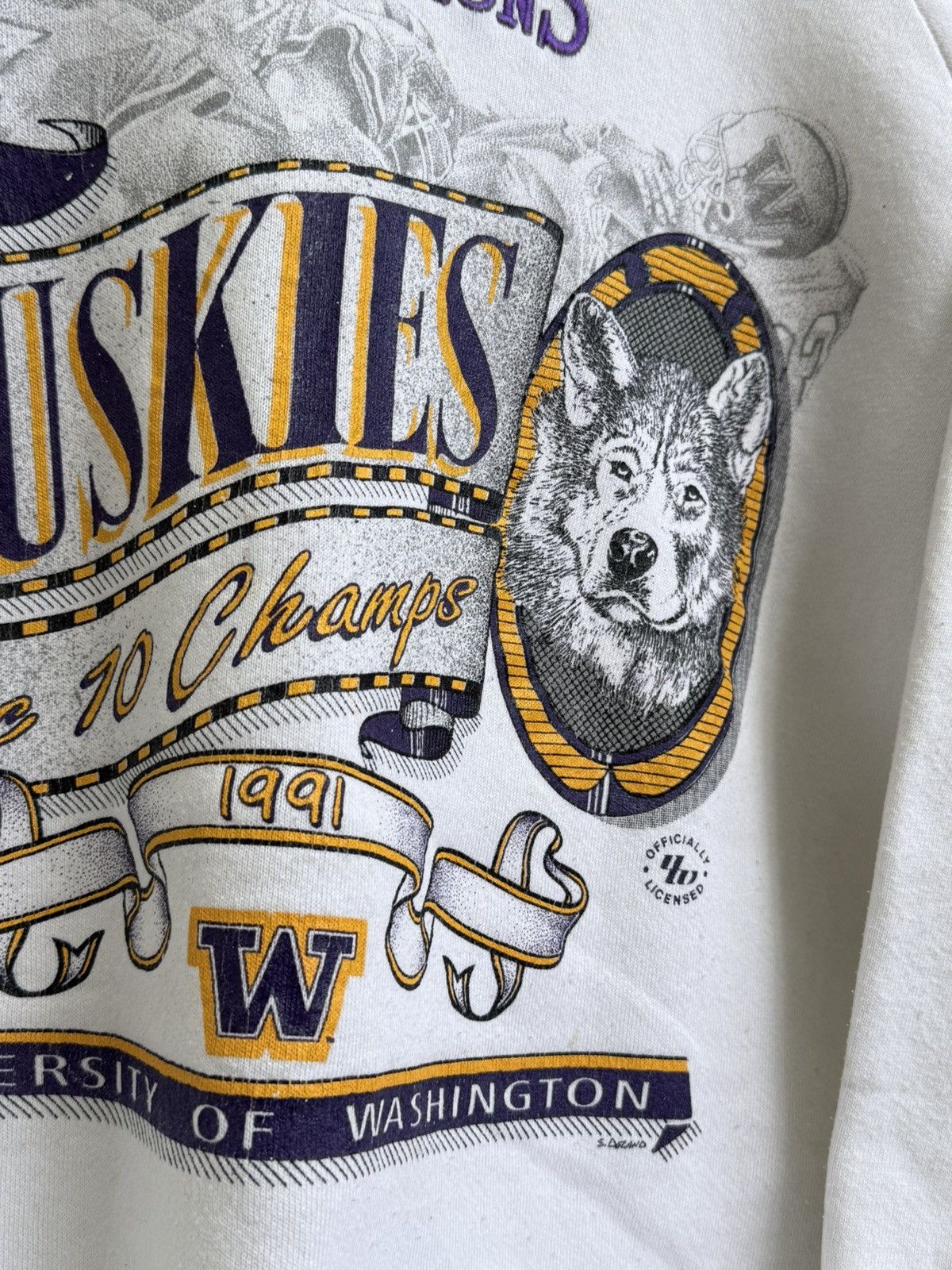 Vintage Vintage 1991 Washington Huskies PAC 10 Champions Sweatshirt Size US L / EU 52-54 / 3 - 3 Thumbnail