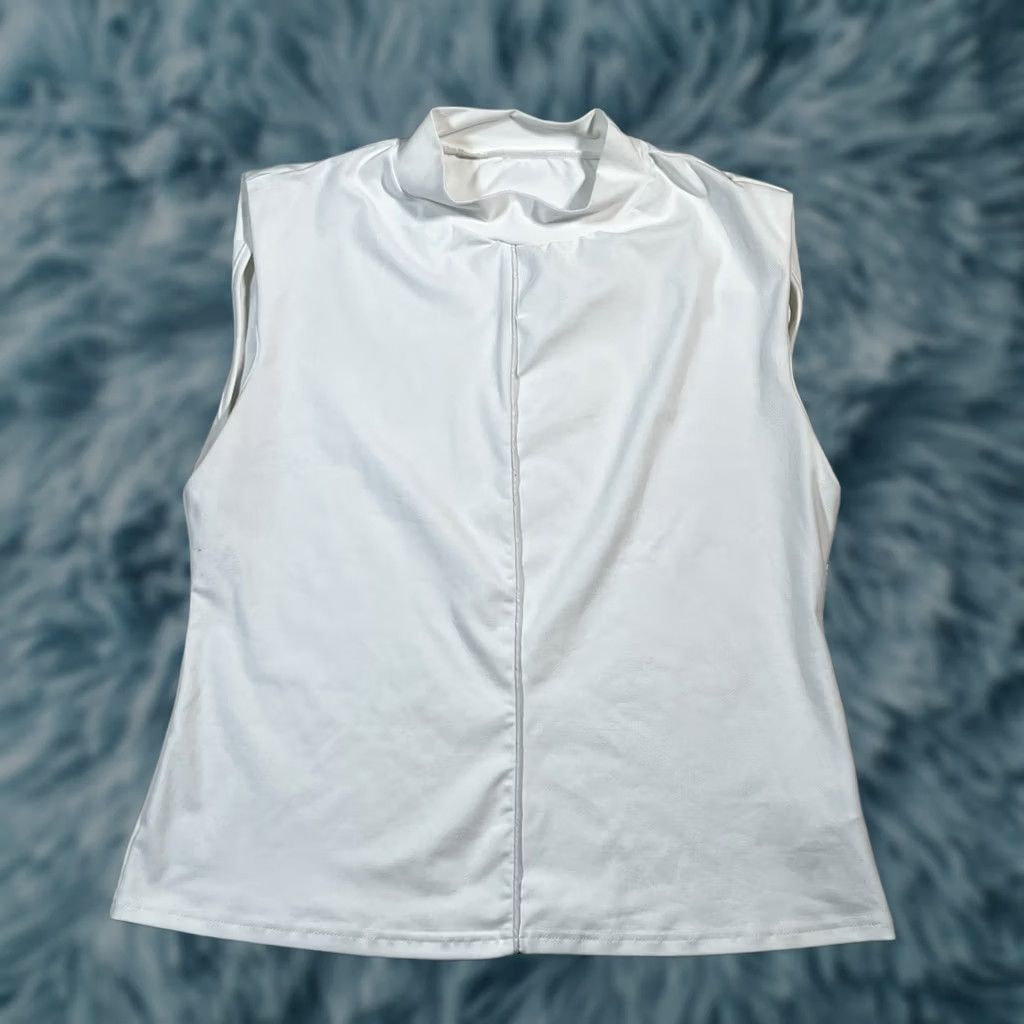 Vintage VINTAGE Womens Emery Rose Sleeveless Blouse Top Size Large White Rose Size L / US 10 / IT 46 - 1 Thumbnail