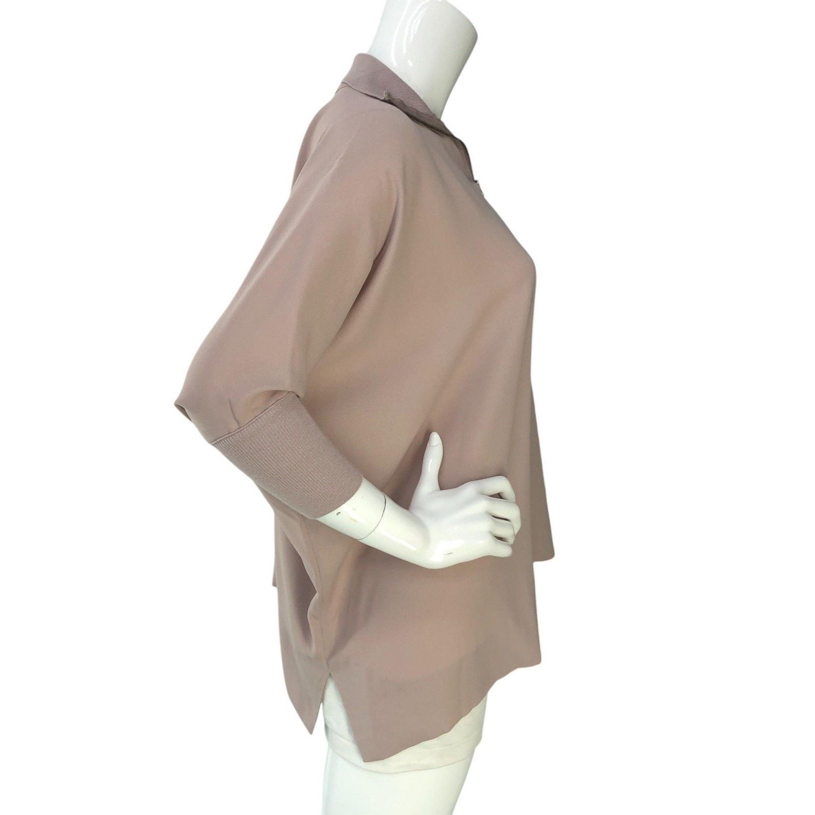 Aritzia Babaton Pullover M Pink Half Zip Short Sleeve *TINY FLAW Size M / US 6-8 / IT 42-44 - 10 Thumbnail