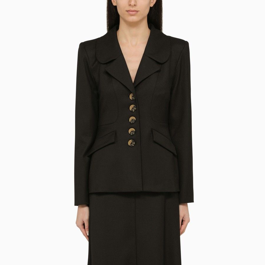 o1d2blof0824 Single-Breasted Jacket in Black