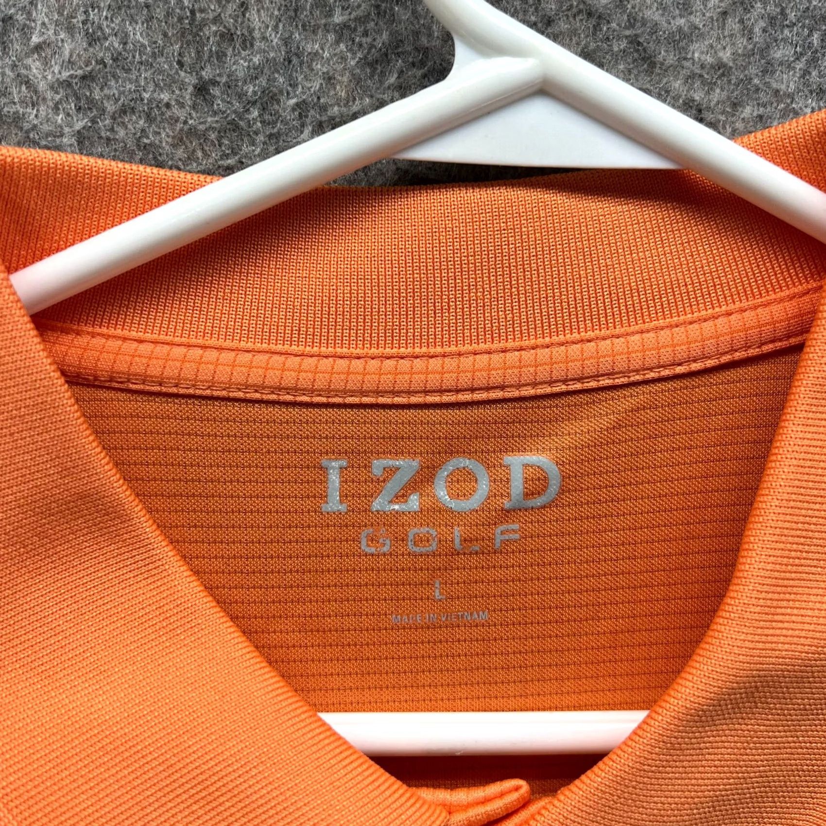 Izod IZOD Polo Shirt Men Large Orange Athletic Polyester Golf Golfer Performance Shirt Size US L / EU 52-54 / 3 - 2 Thumbnail