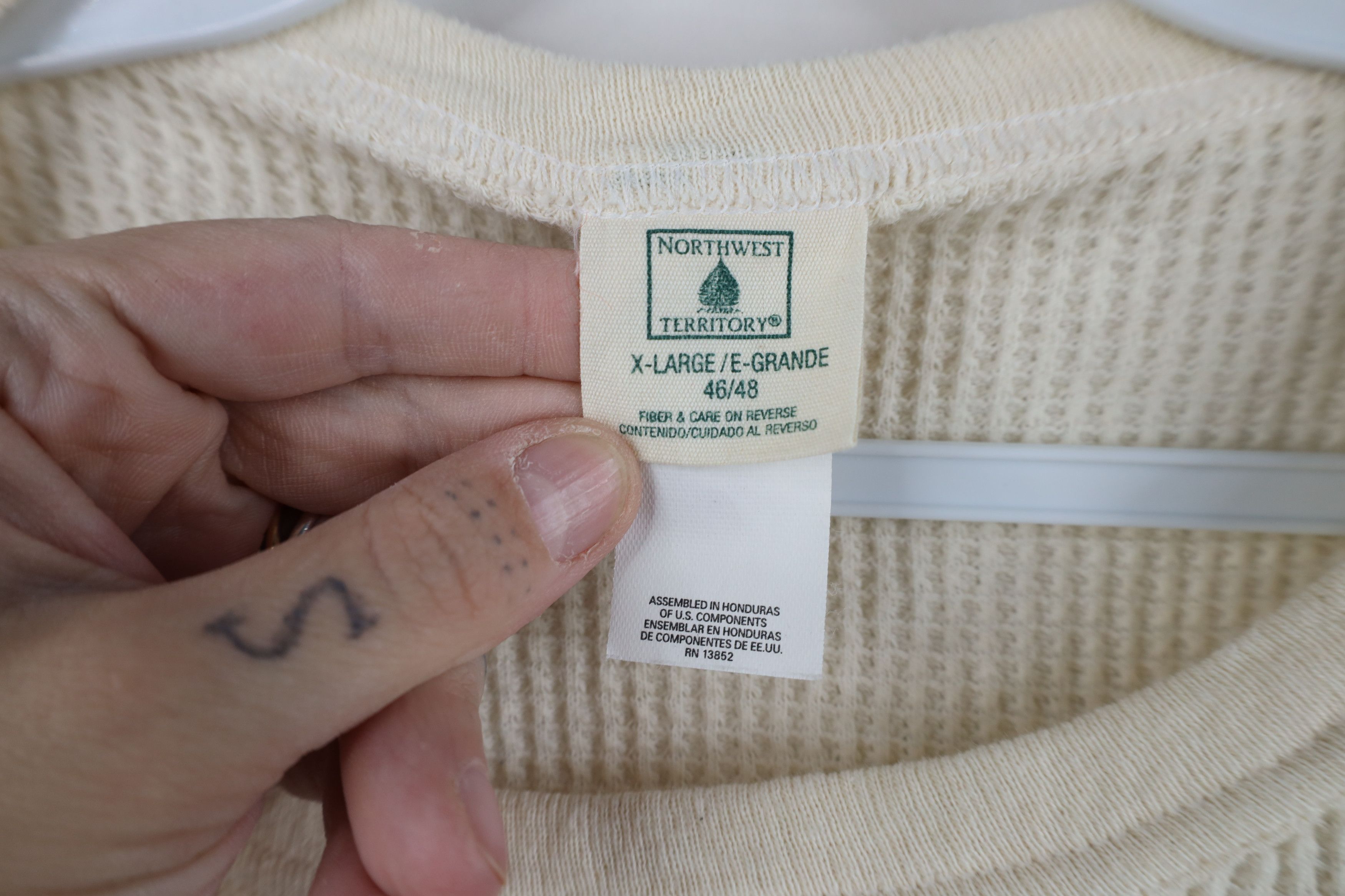 Vintage Vintage 90s Streetwear Waffle Knit Long Sleeve T-Shirt Size US XL / EU 56 / 4 - 4 Thumbnail