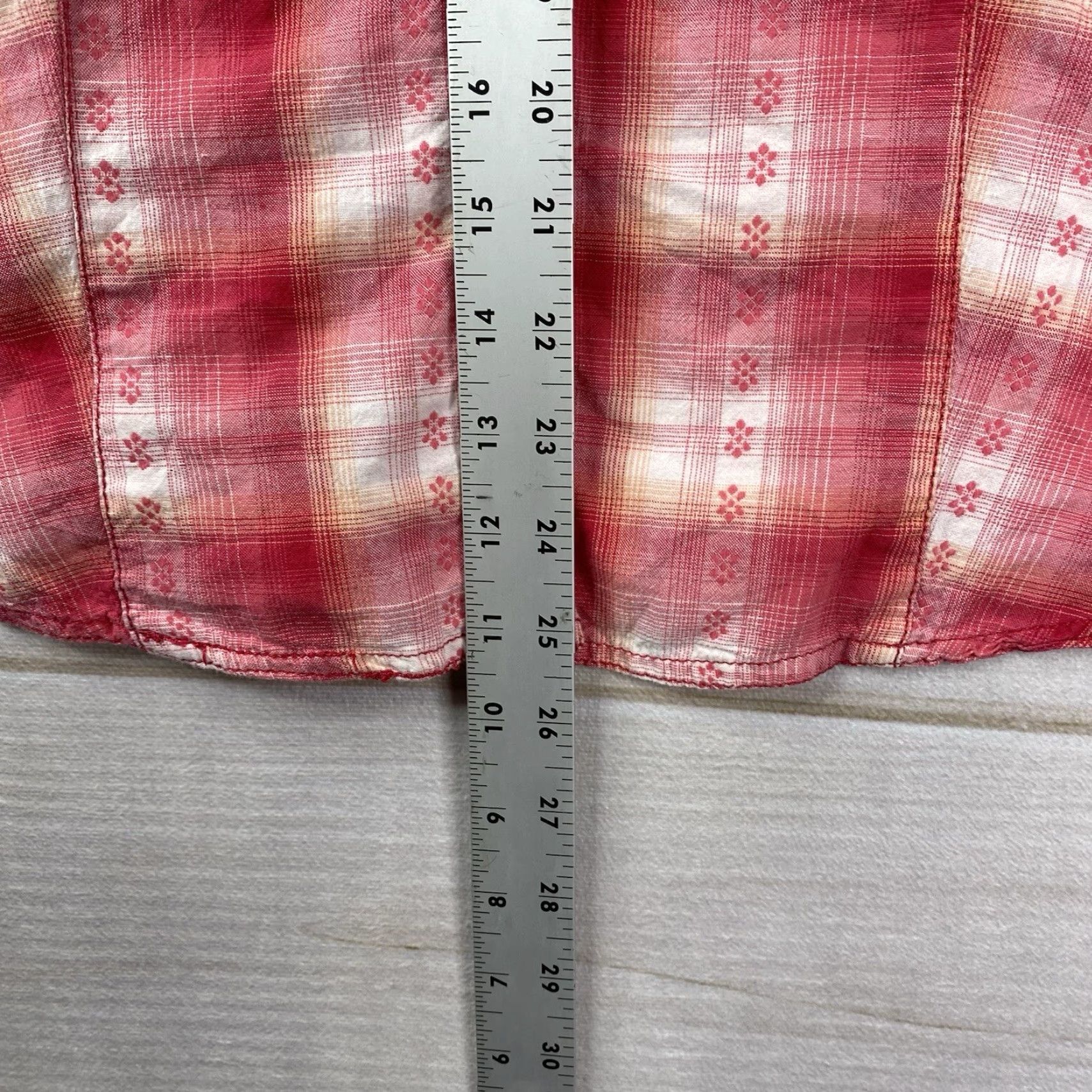 Pinko Bit & Bridle Pink Plaid Shirt Womens L Western Button Up Embroidered Pockets Nicely 100% Cotton Size L / US 10 / IT 46 - 5 Thumbnail