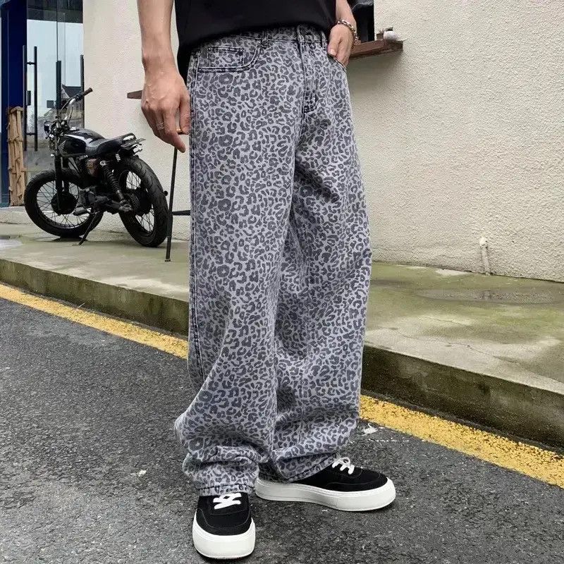 Japanese Brand Streetwear Leopard Print Loose Casual Jeans Pants Size US 30 / EU 46 - 2 Thumbnail