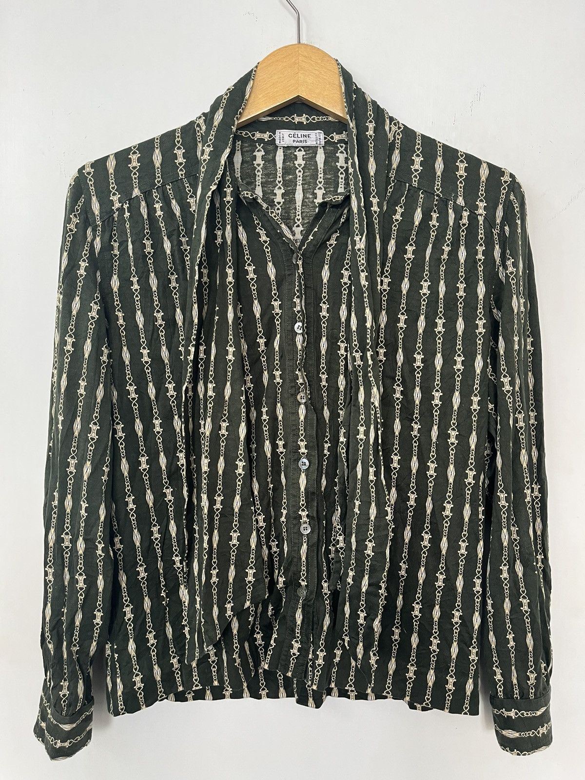 Celine Celine Paris Monogram Vintage 90’s shirt Buttom Up Size L / US 10 / IT 46 - 1 Thumbnail