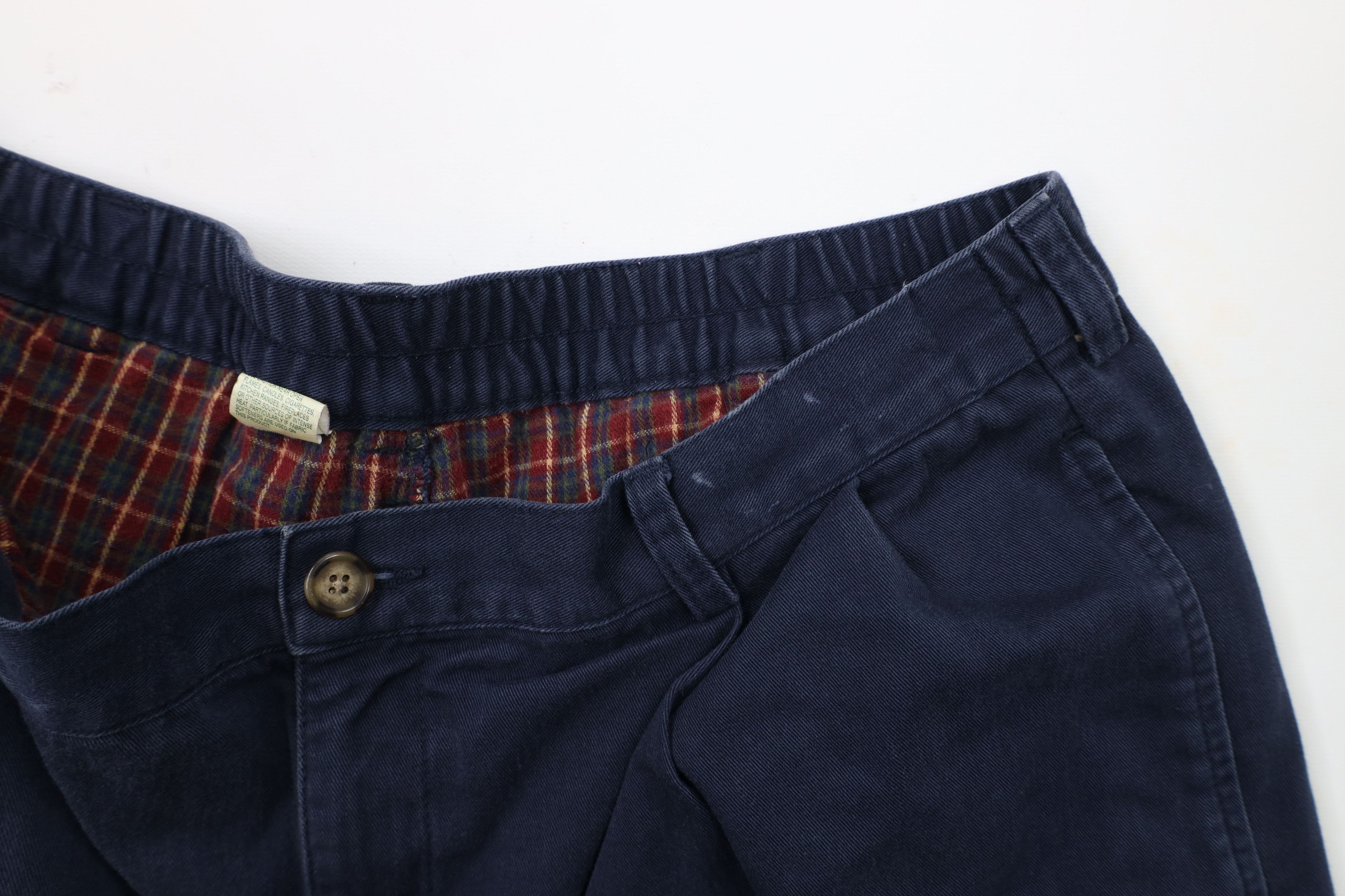 L.L. Bean × Vintage Vintage 90s LL Bean Flannel Lined Wide Leg Pants Blue Size US 38 / EU 54 - 6 Thumbnail
