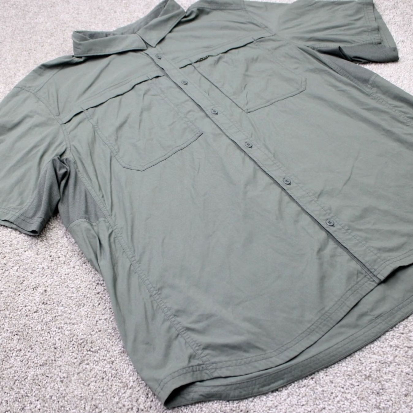Vintage REI Co-op Shirt Mens 2XL XXL Green Sahara Vented Nylon Stretch Short Sleeve Casual Travel Workwear Size US XXL / EU 58 / 5 - 4 Thumbnail