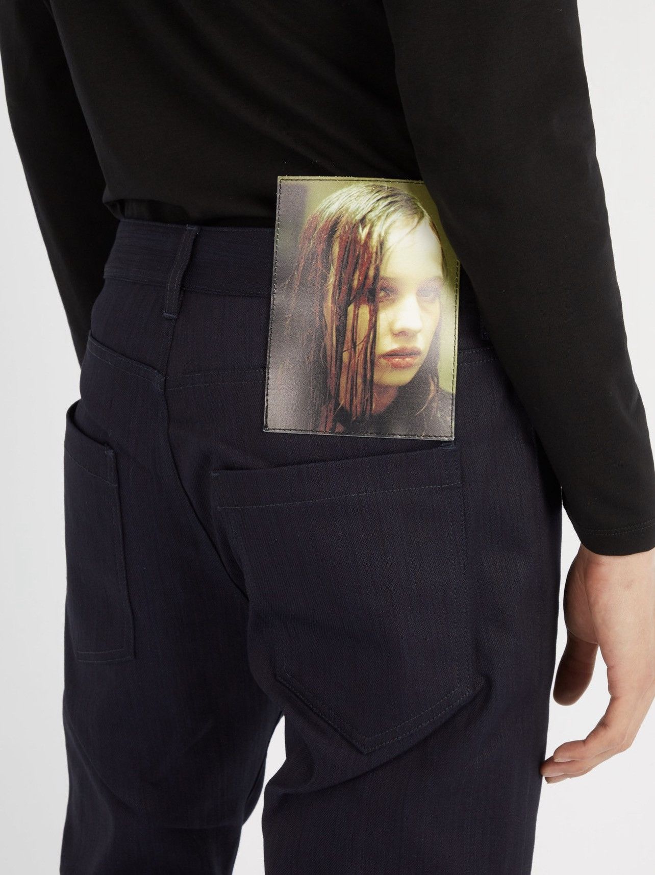 image of Raf Simons Christiane F. Photographic-Print Jeans in Black, Men's (Size 32)