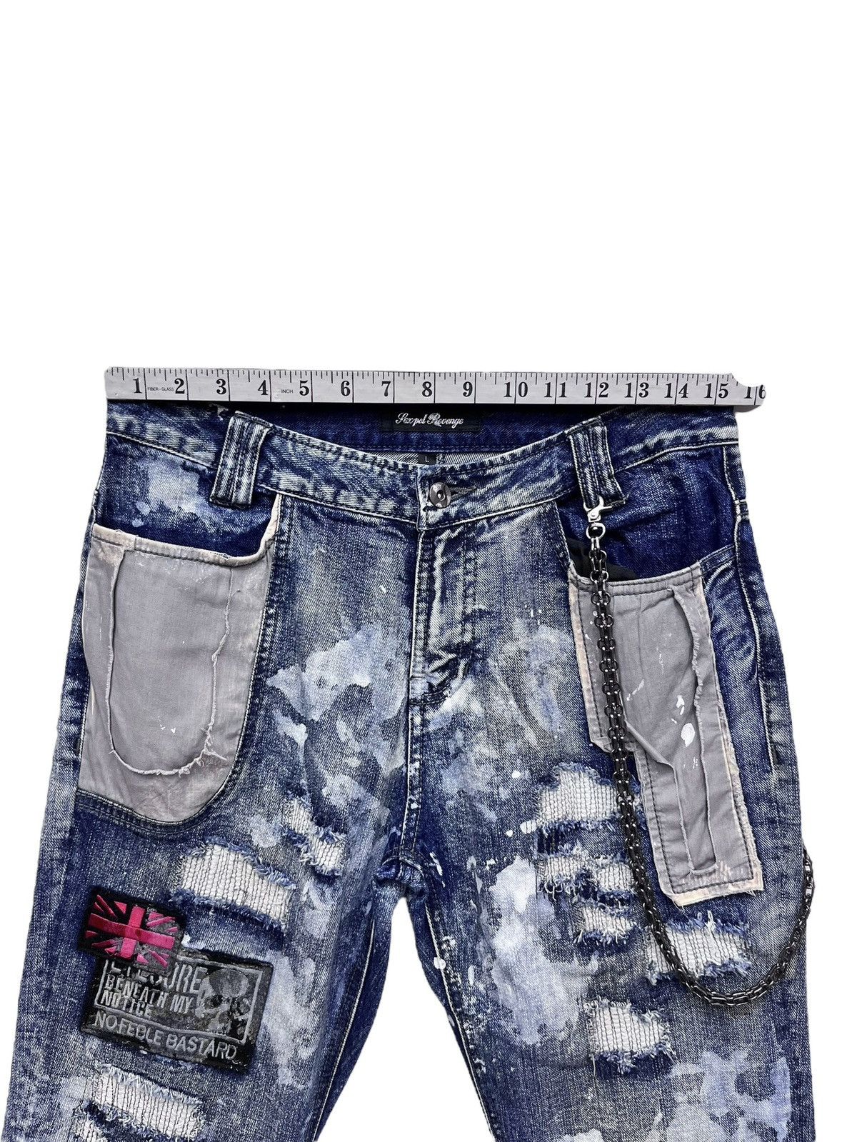 Revenge × Seditionaries 🤘🏼💥SEXPOT REVENGE Punk Metal Bleach Wash Demon Slim Denim Size US 31 - 18 Thumbnail
