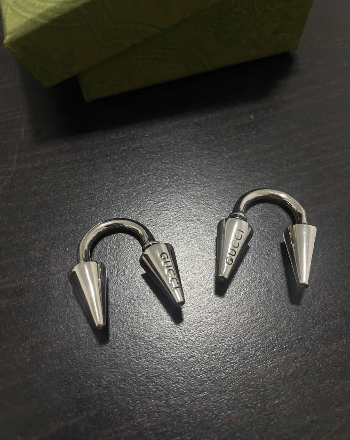 Gucci Gucci Punk Double Spike Stud Earrings Size ONE SIZE - 1 Thumbnail