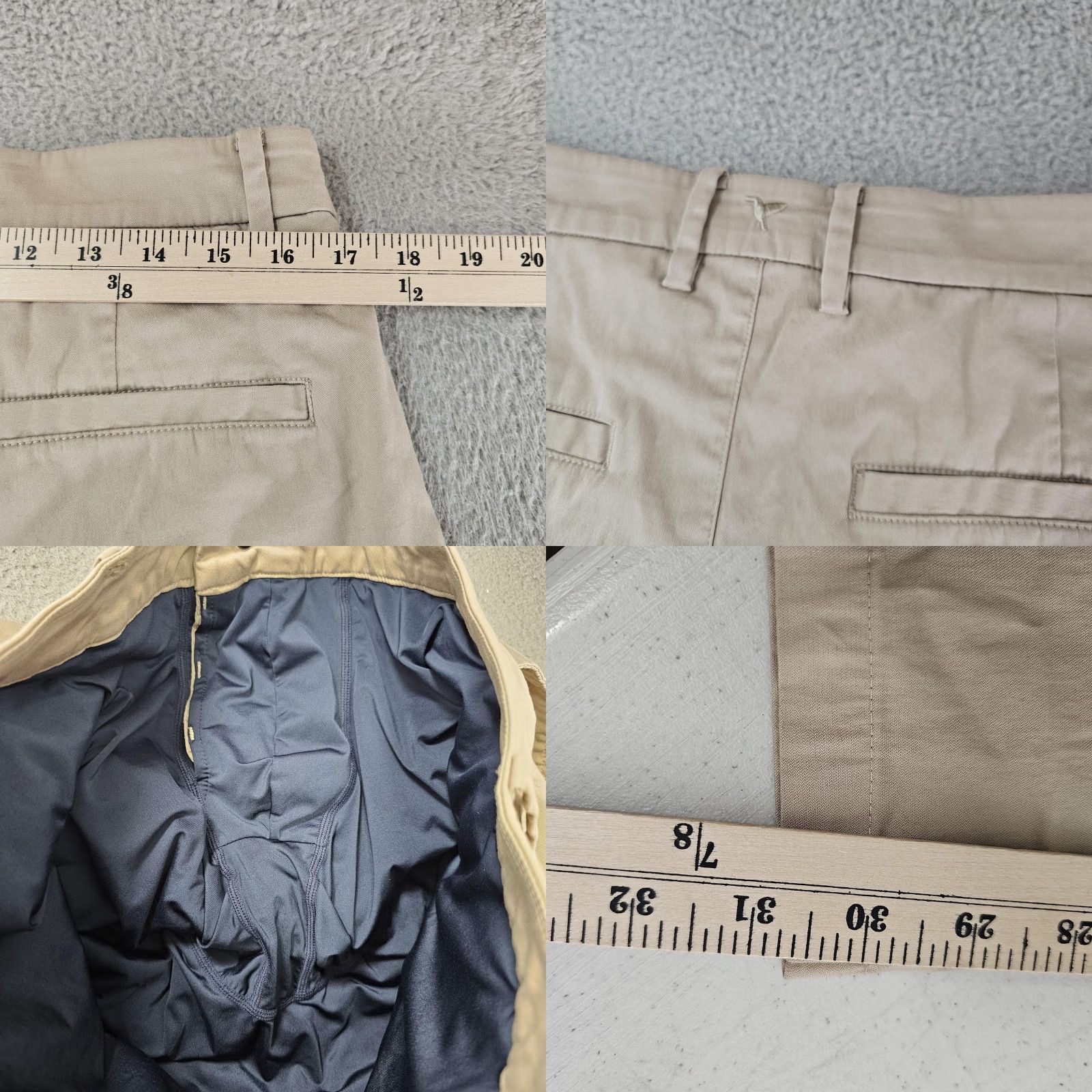 Vintage Birddogs Pants Mens 34x32 Chino Slim Built-in Liner Comfort Casual Khaki Beige 5-Pocket Pockets Zip Fly Logo Mens Size US 34 / EU 50 - 8 Thumbnail