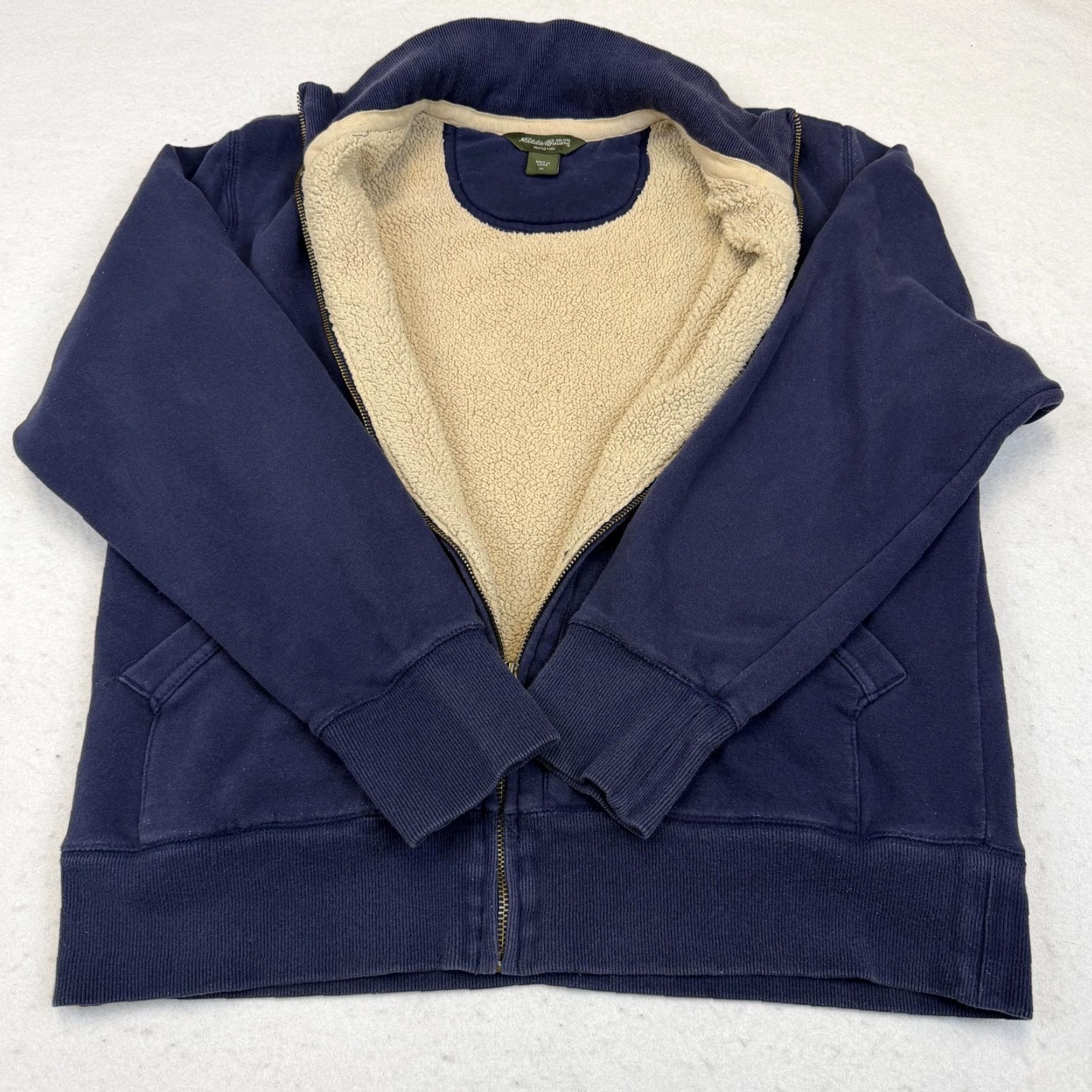 Eddie Bauer Eddie Bauer Sweatshirt Mens XL Blue Full Zip Mock Neck Lined Fleece Pockets Heavyweight Zip Size US XL / EU 56 / 4 - 5 Thumbnail