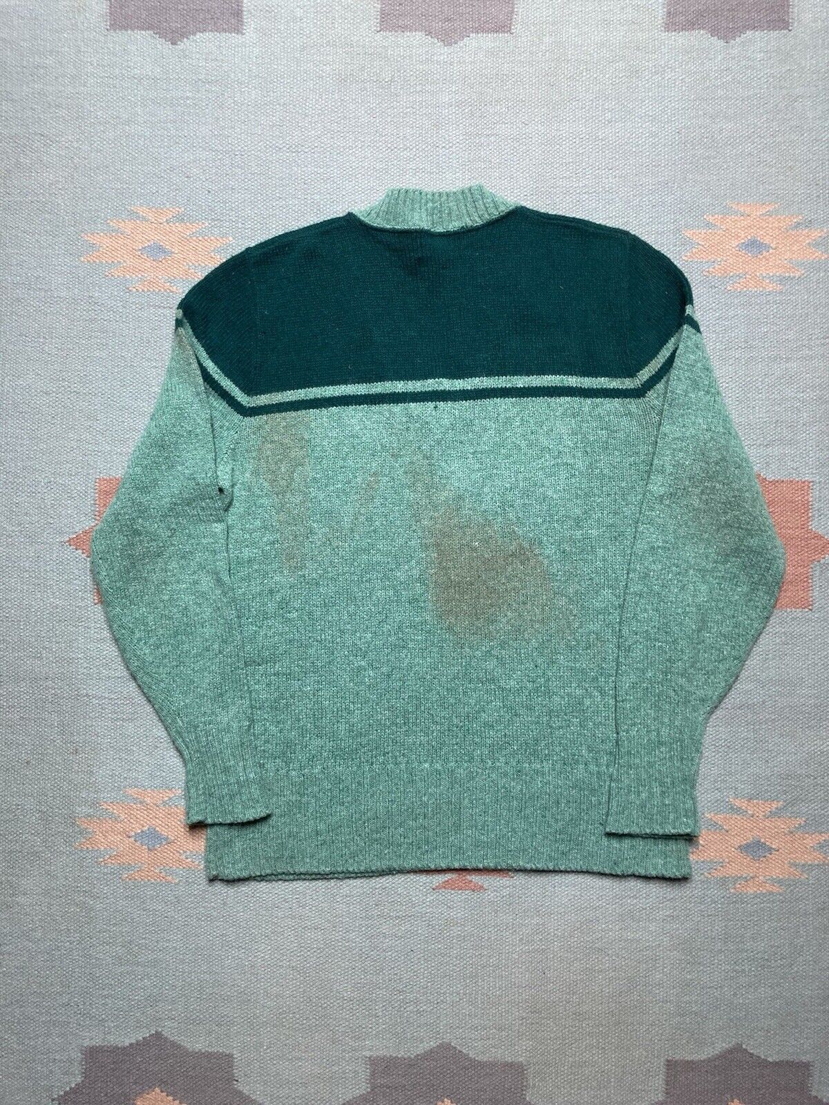 JCPenney × Vintage 70s acrylic knit sweater JCPenney two tone v neck medium Size US M / EU 48-50 / 2 - 4 Thumbnail